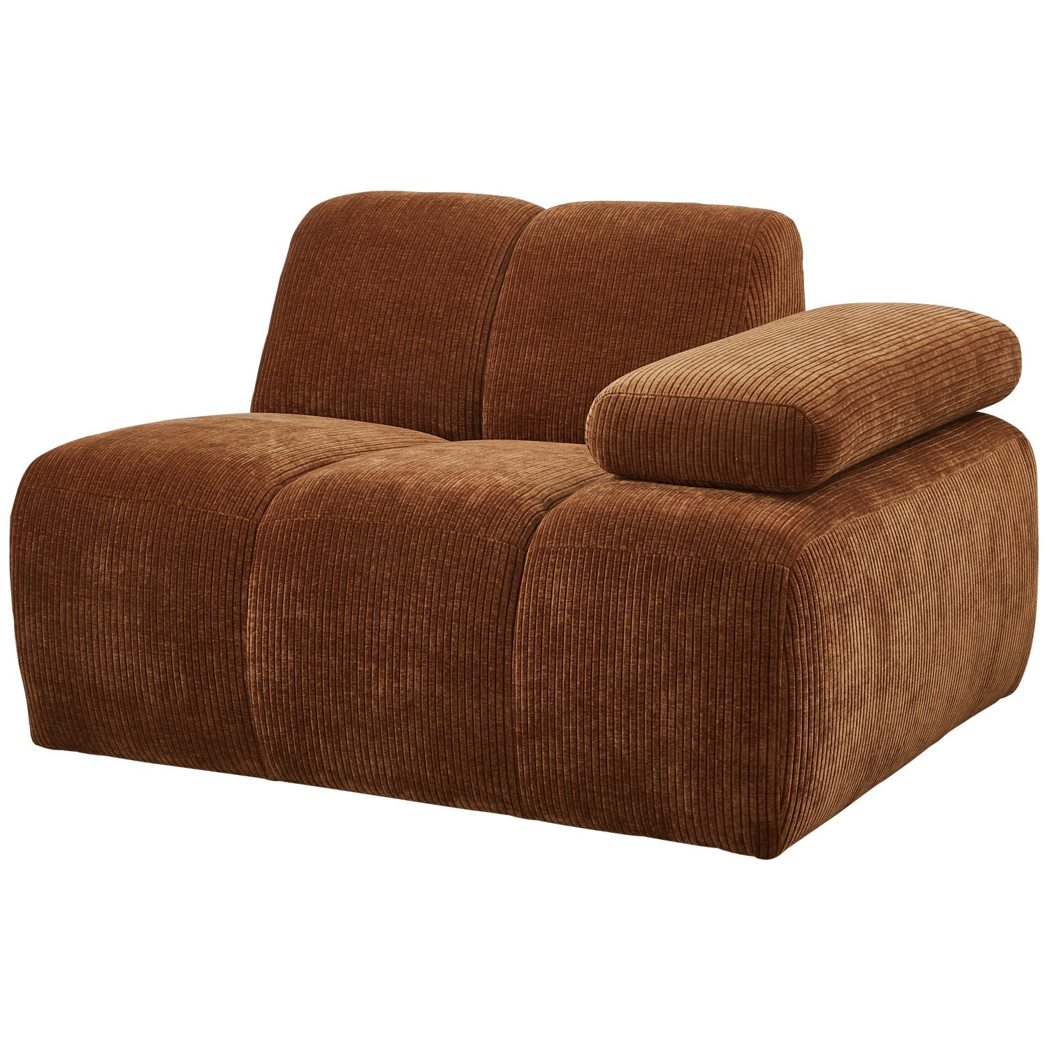 MOJO modular sofa - right-side element brown corduroy