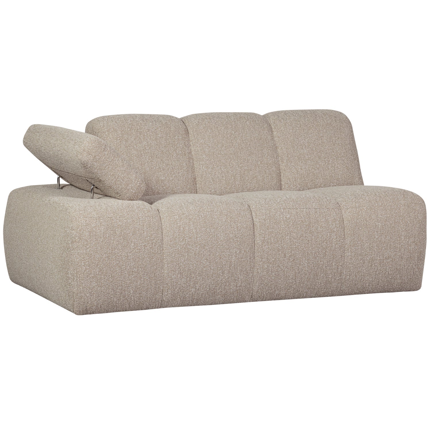 Modulares Sofa MOJO - 1,5-sitziges Element linksseitig in beigem Mélange Bouclé
