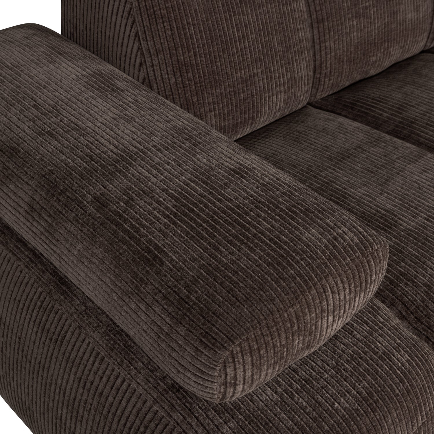 MOJO modular sofa - 1.5-seater left-sided dark brown corduroy element