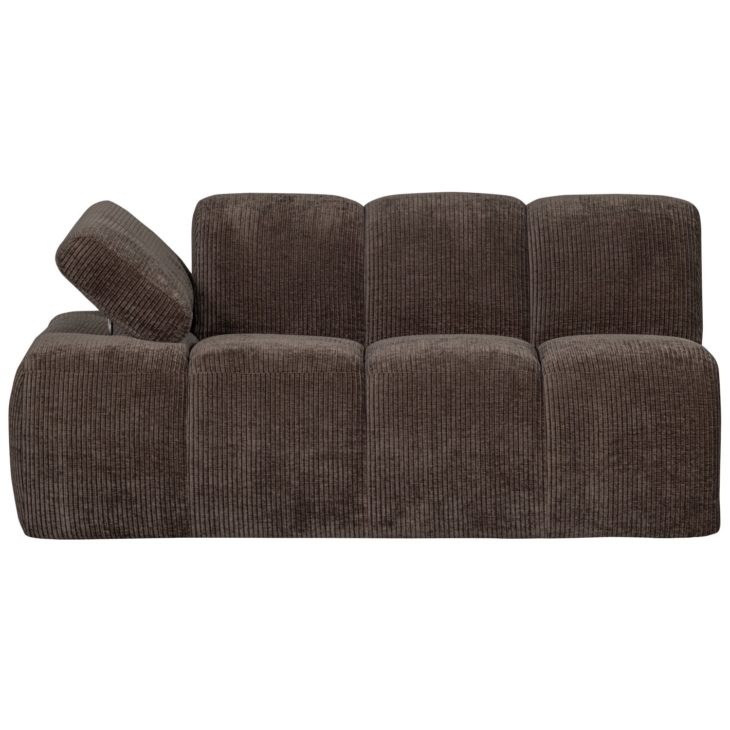 MOJO modular sofa - 1.5-seater left-sided dark brown corduroy element
