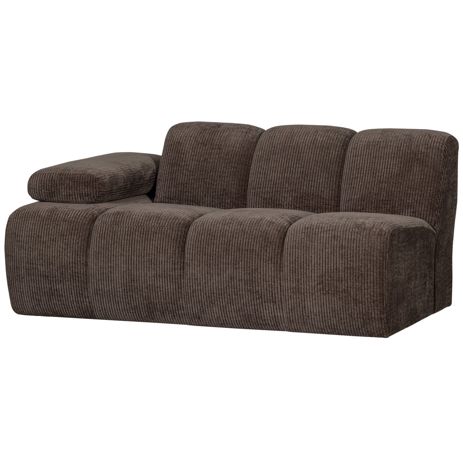 MOJO modular sofa - 1.5-seater left-sided dark brown corduroy element