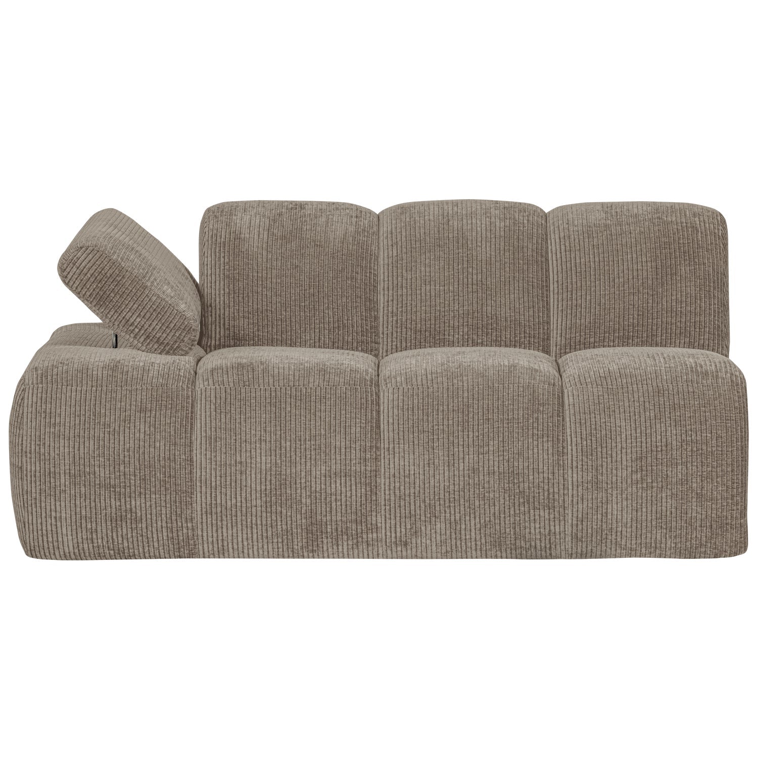 Modulares Sofa MOJO - 1,5-sitziges Element linksseitig in dunkelsandfarbener Cord-Optik