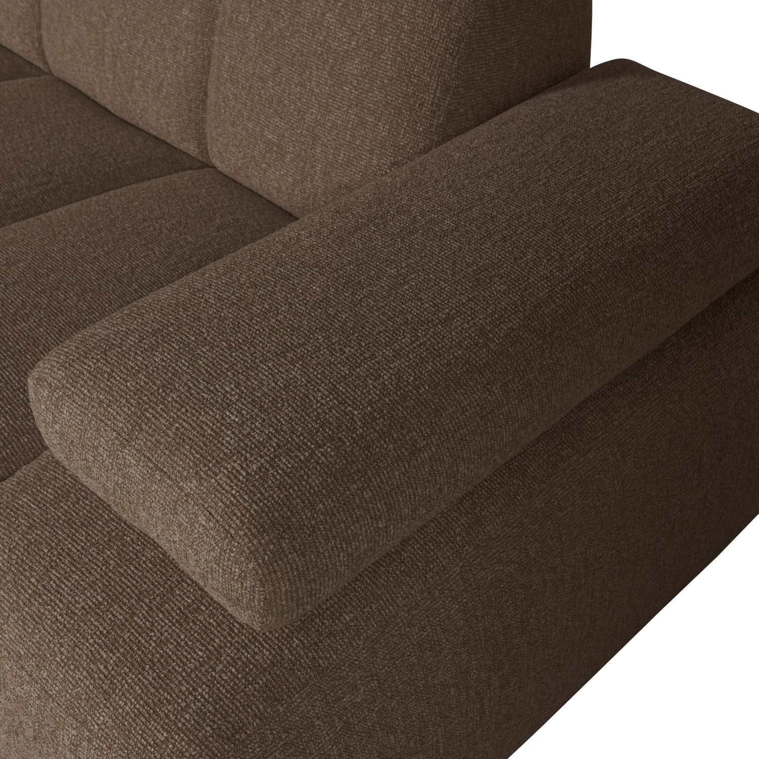 MOJO modular sofa - 1.5-seater right-hand dark brown bouclé element