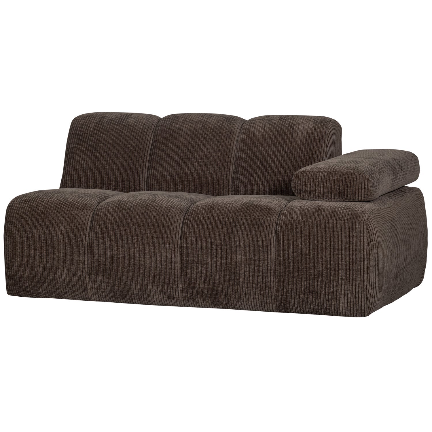 MOJO modular sofa - 1.5-seater right-hand dark brown corduroy element