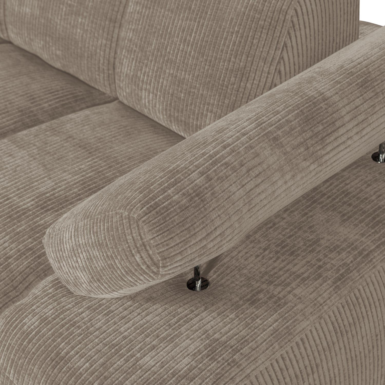 Modulares Sofa MOJO - 1,5-sitziges Element rechtsseitig in dunklem sandfarbenem Cord