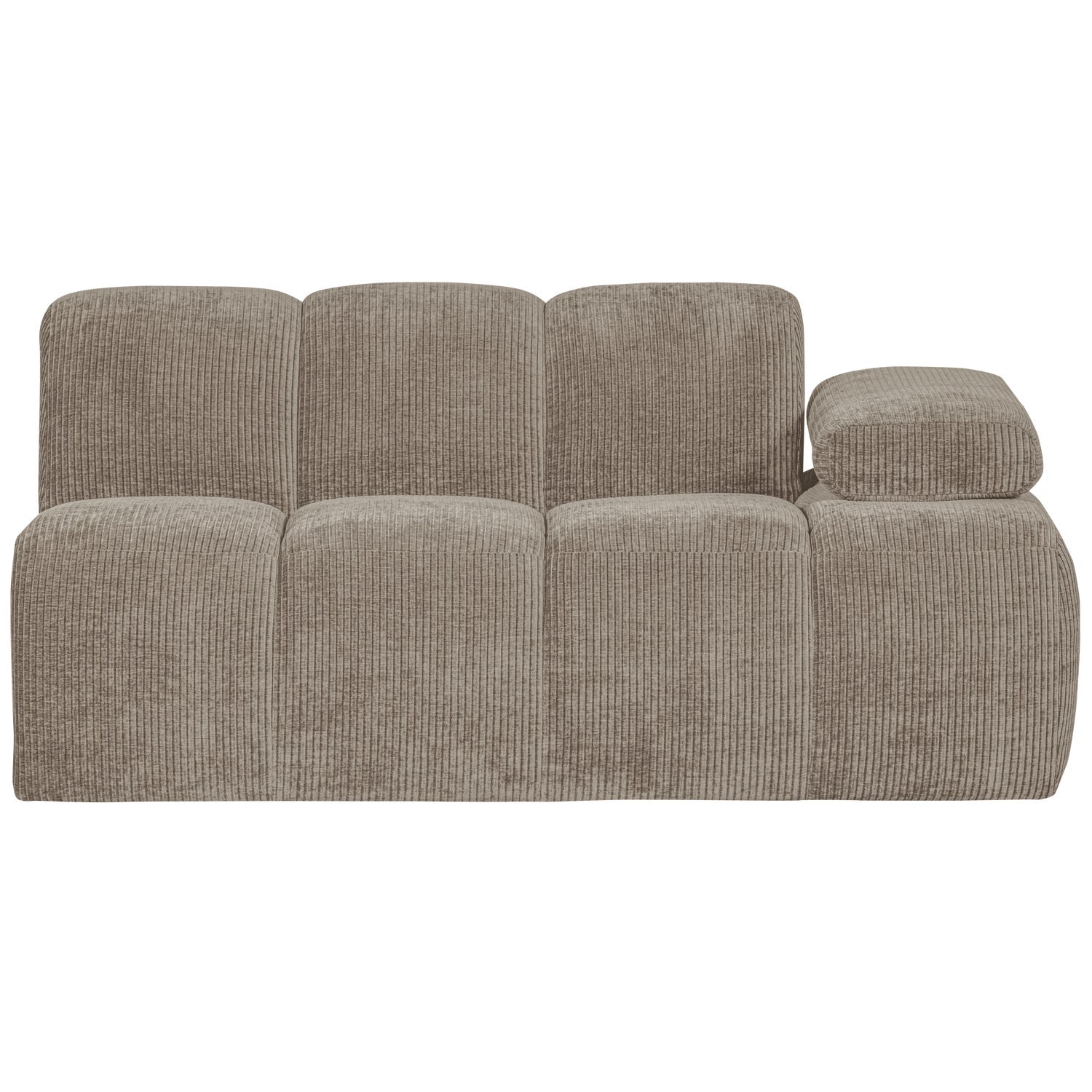 Modulares Sofa MOJO - 1,5-sitziges Element rechtsseitig in dunklem sandfarbenem Cord