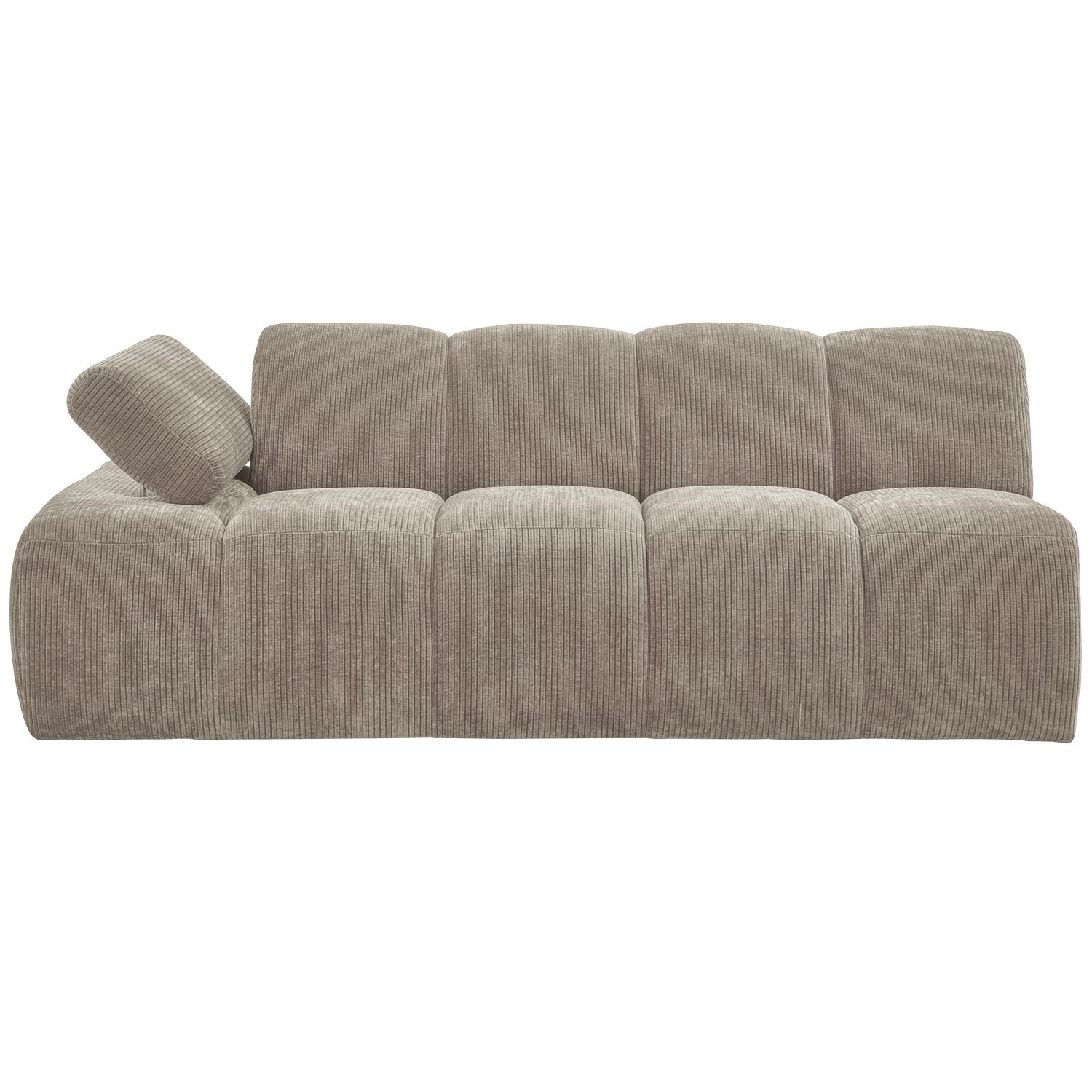 Sofa modułowa MOJO - element 2-osobowy lewostronny ciemny piaskowy sztruks z podłokietnikami