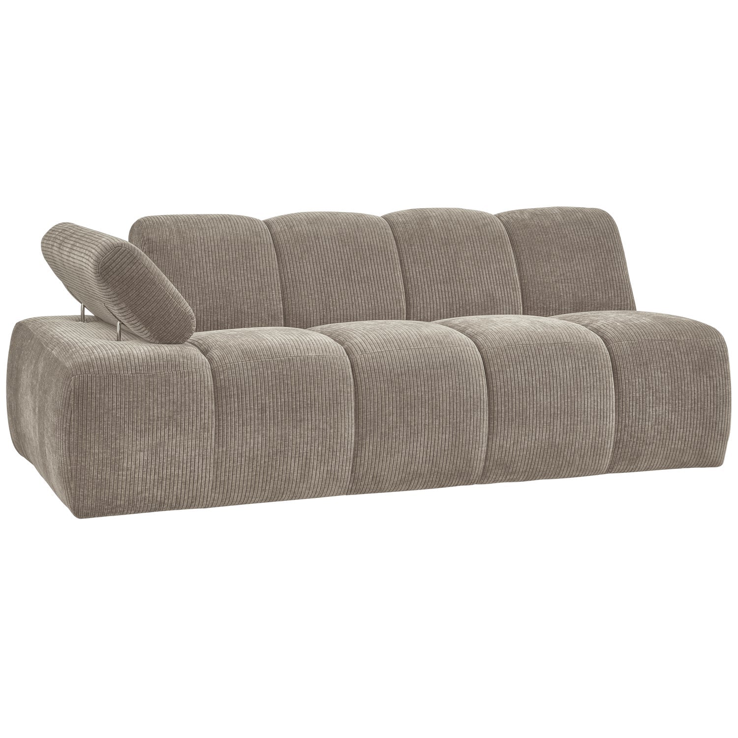 Sofa modułowa MOJO - element 2-osobowy lewostronny ciemny piaskowy sztruks do salonu – styl nowoczesny