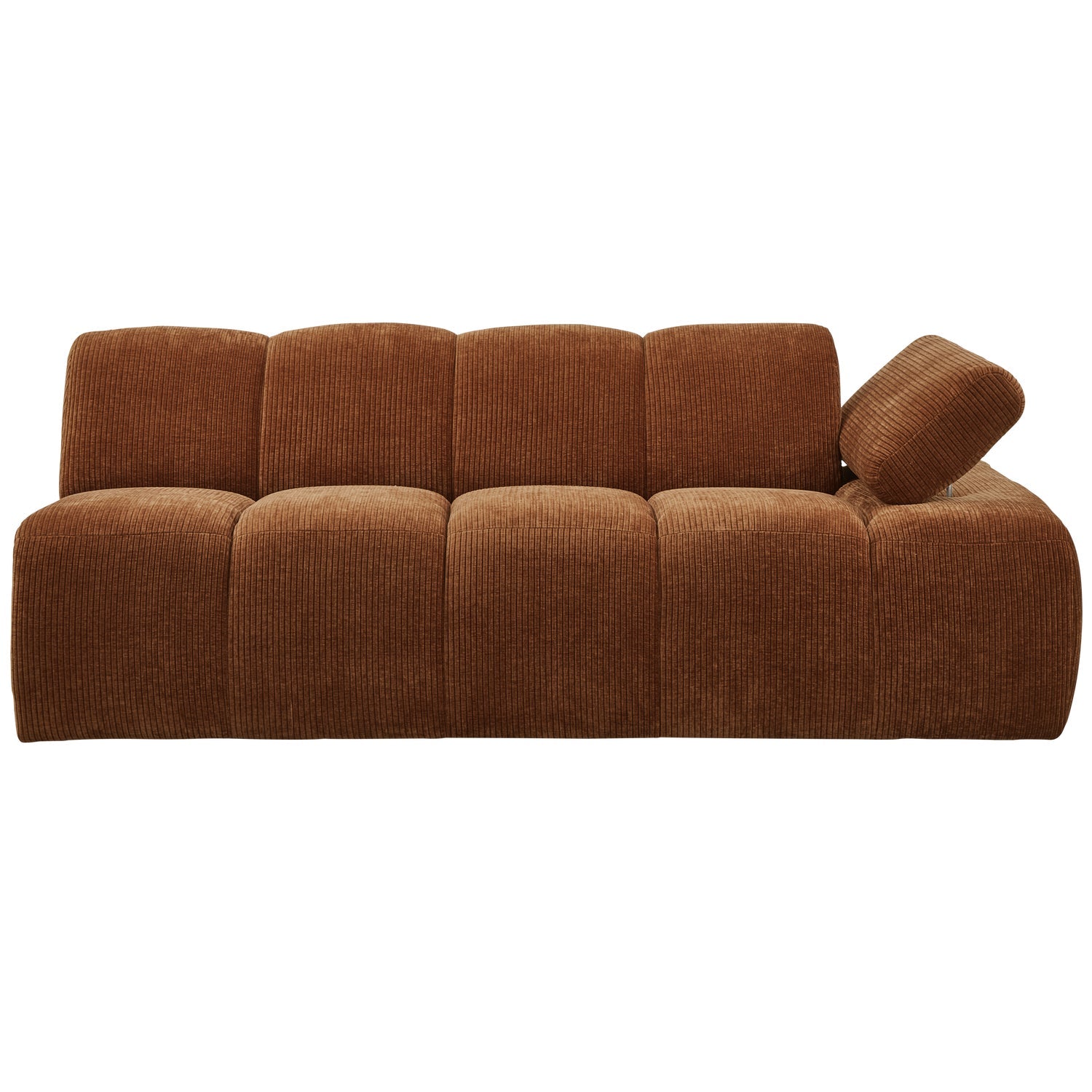 Modulsofa MOJO - 2-sitziges Element rechtsseitig braunes Cord