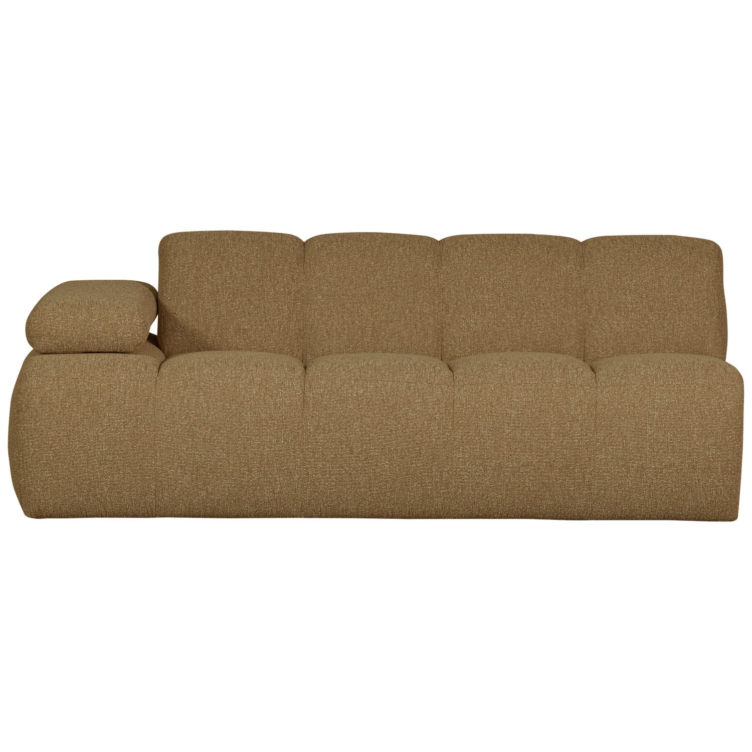 Modulares Sofa MOJO - 2-sitziges Element linksseitig in dunklem Honig-Bouclé
