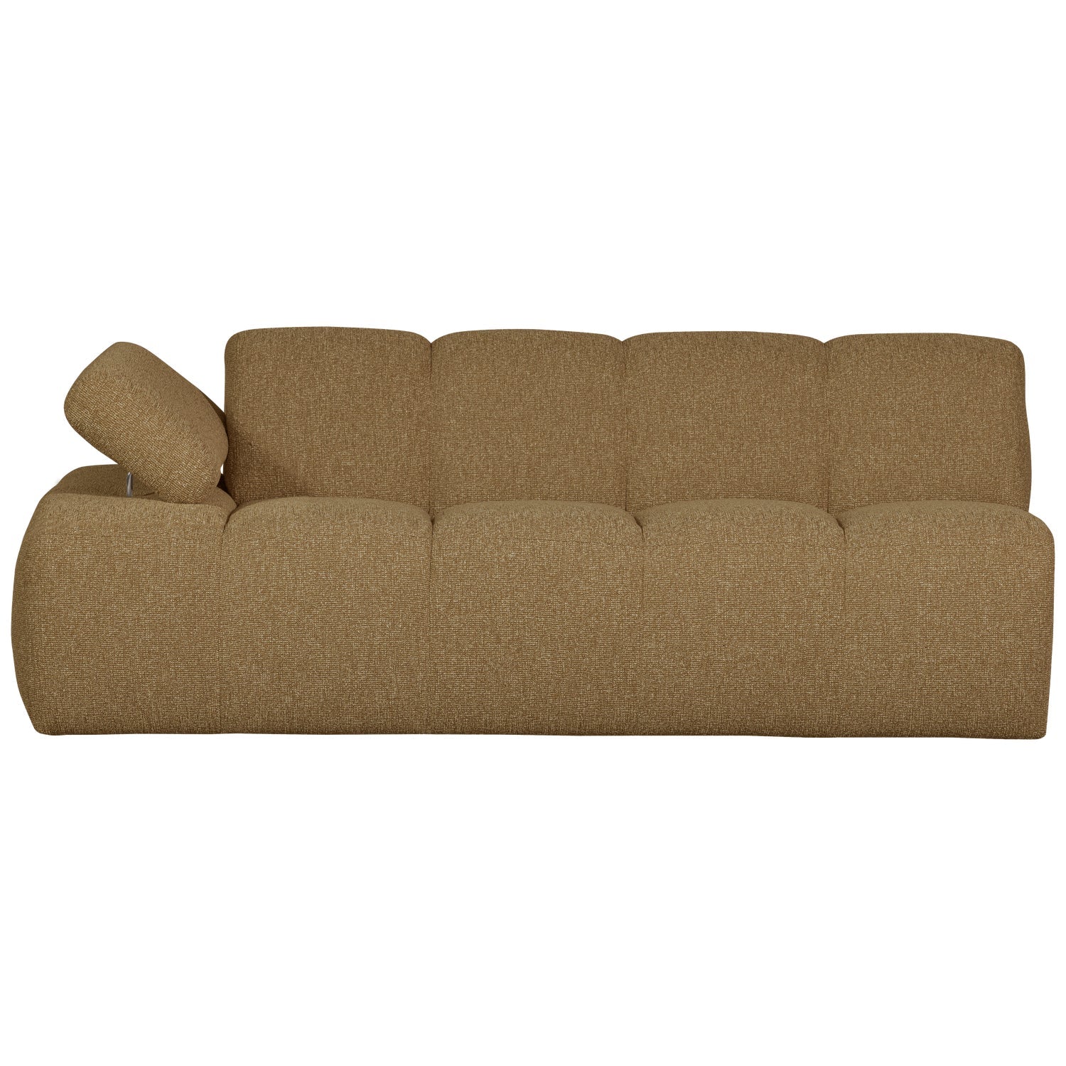 Modulares Sofa MOJO - 2-sitziges Element linksseitig in dunklem Honig-Bouclé
