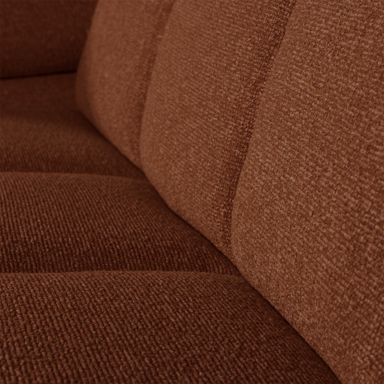 Sofa modułowa MOJO - element 2-osobowy lewostronny rdzawy brązowy bouclé do salonu