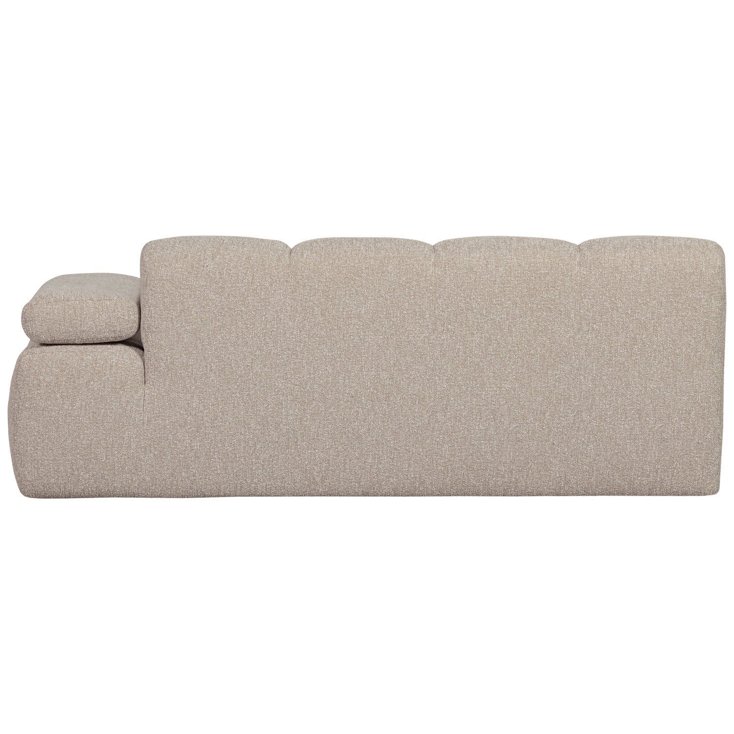 Sofa modułowa MOJO - element 2-osobowy prawostronny beżowy melanż bouclé z podłokietnikami