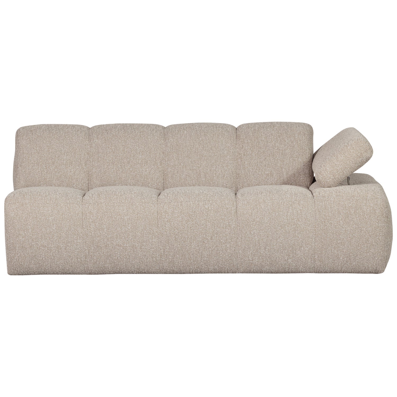Sofa modułowa MOJO - element 2-osobowy prawostronny beżowy melanż bouclé do salonu – Woood