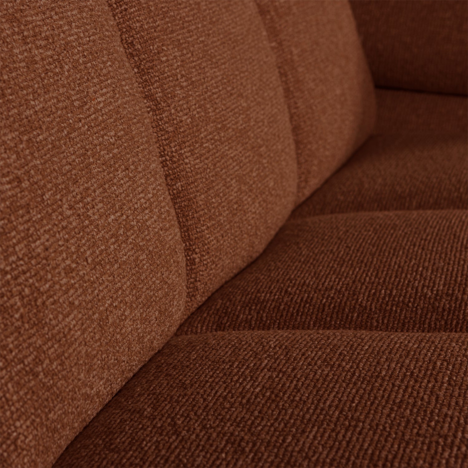 Sofa modułowa MOJO - element 2-osobowy prawostronny rdzawy brązowy bouclé do salonu