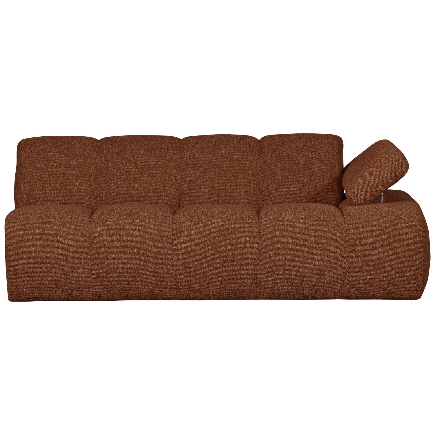 Sofa modułowa MOJO - element 2-osobowy prawostronny rdzawy brązowy bouclé – styl nowoczesny