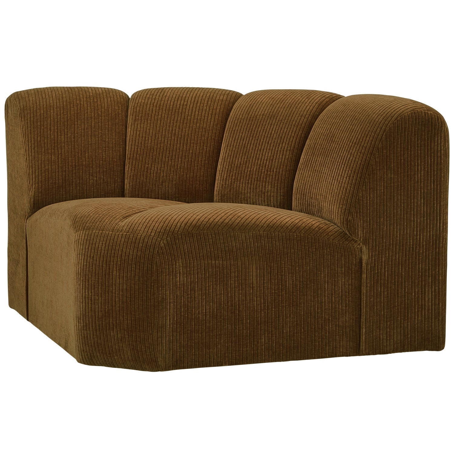 Sofa modułowa MOJO - element narożny ciemny miodowy sztruks – aksamit