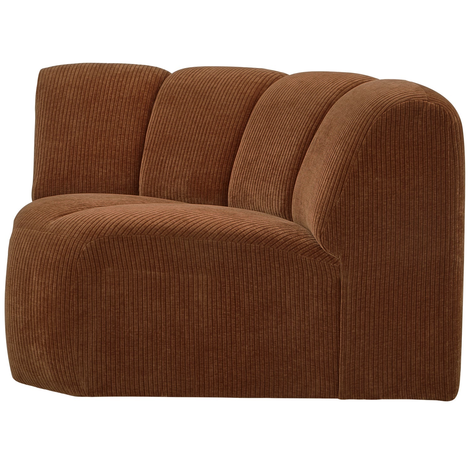 Sofa modułowa MOJO - element narożny rdzawy brązowy sztruks – aksamit, Woood