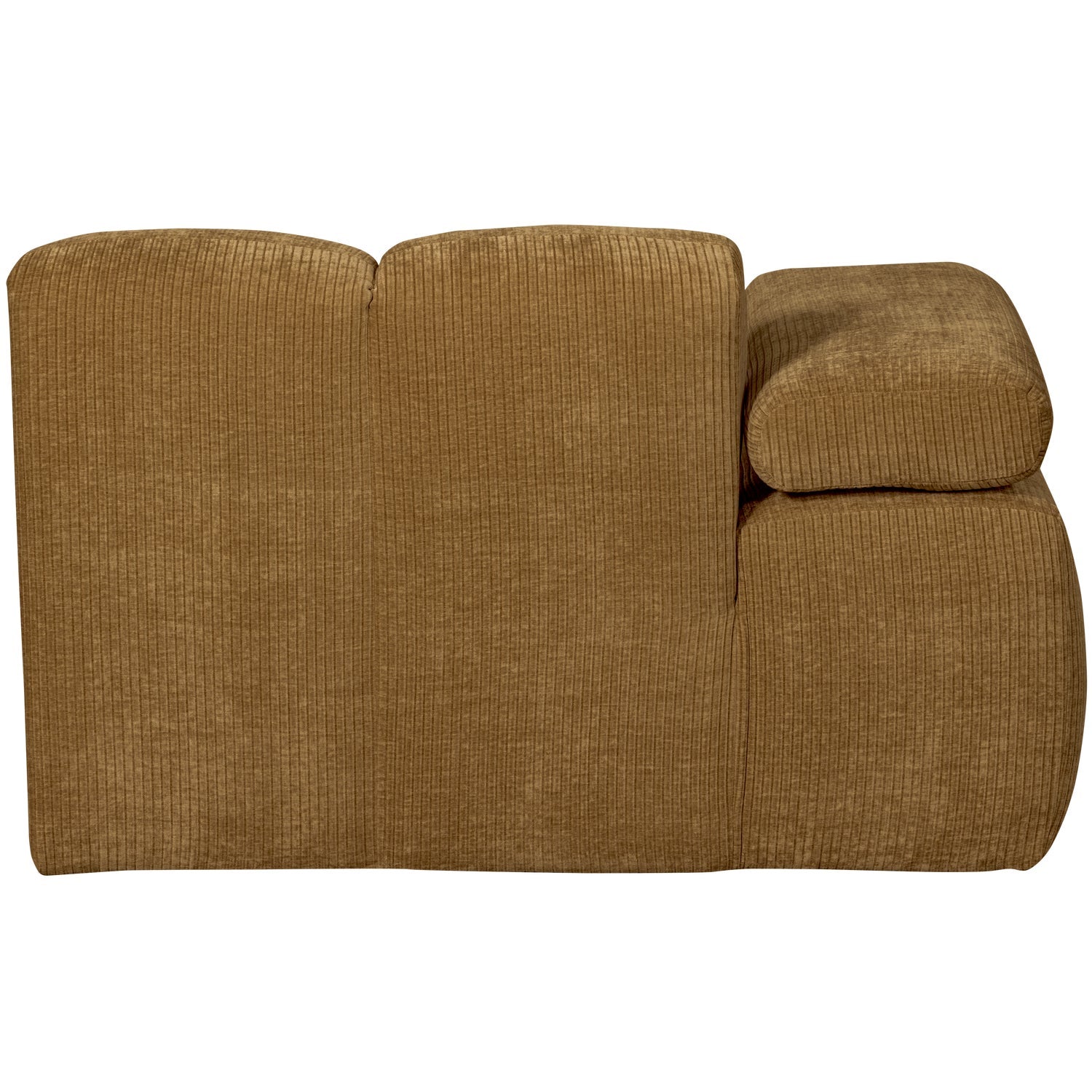 Modulaire bank MOJO - linker chaise longue donker honingkleurig ribfluweel