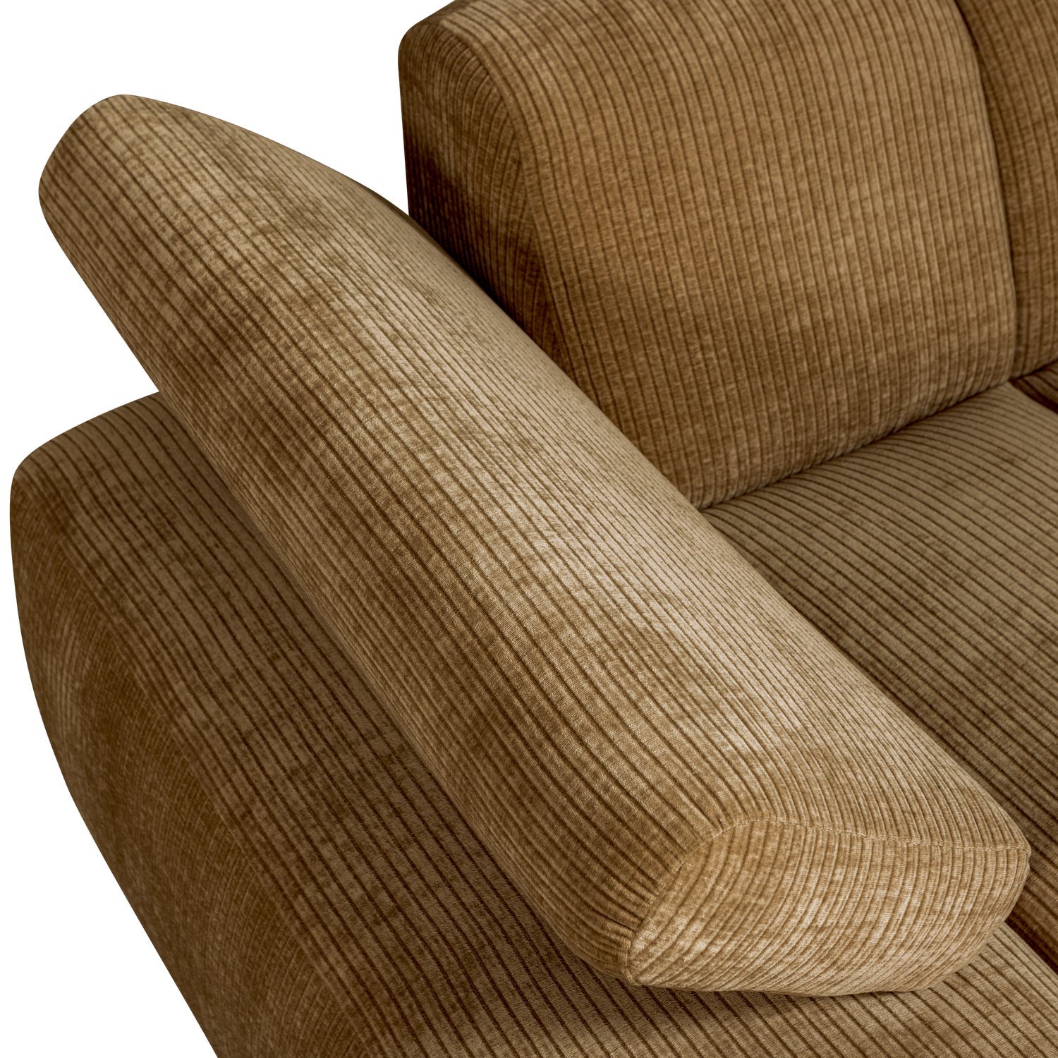 Modulaire bank MOJO - linker chaise longue donker honingkleurig ribfluweel