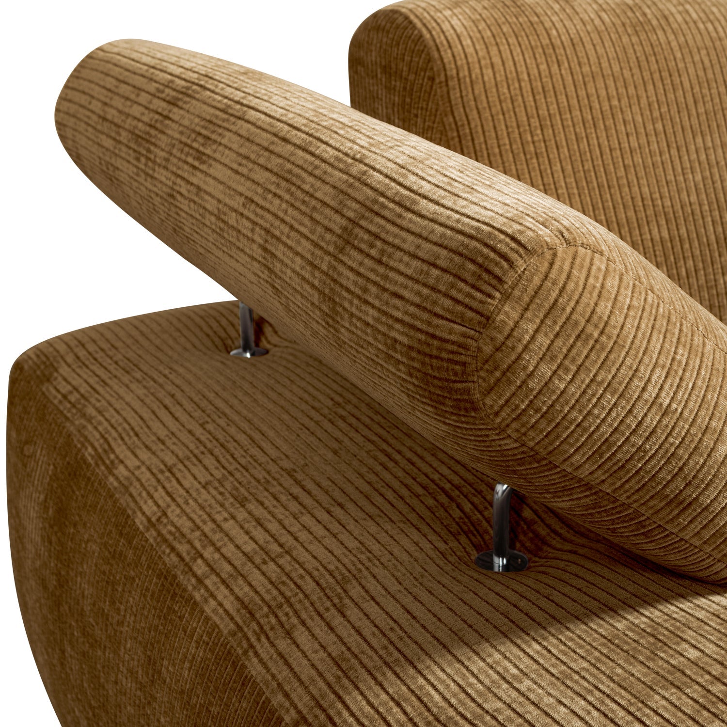 Modulaire bank MOJO - linker chaise longue donker honingkleurig ribfluweel