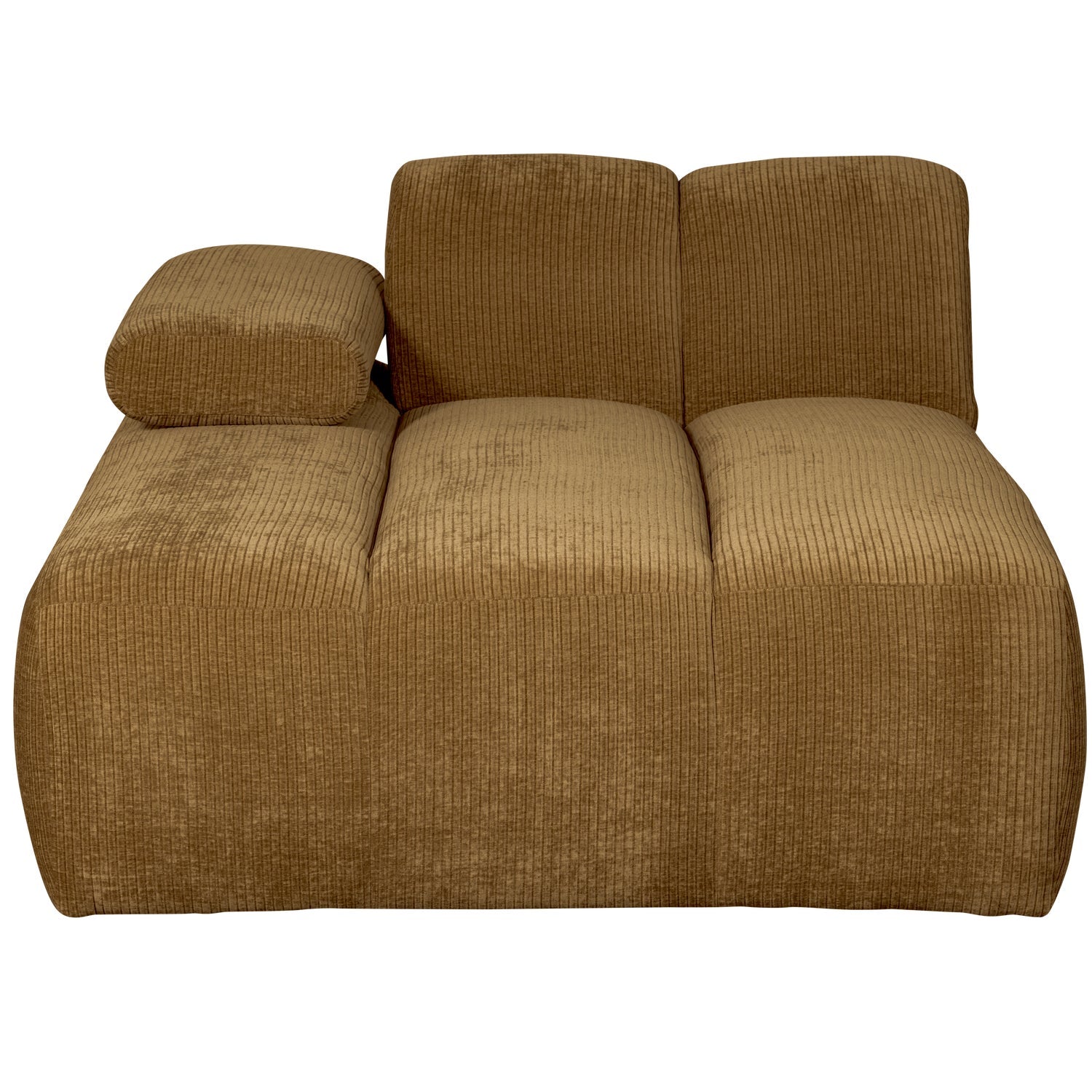 Modulaire bank MOJO - linker chaise longue donker honingkleurig ribfluweel