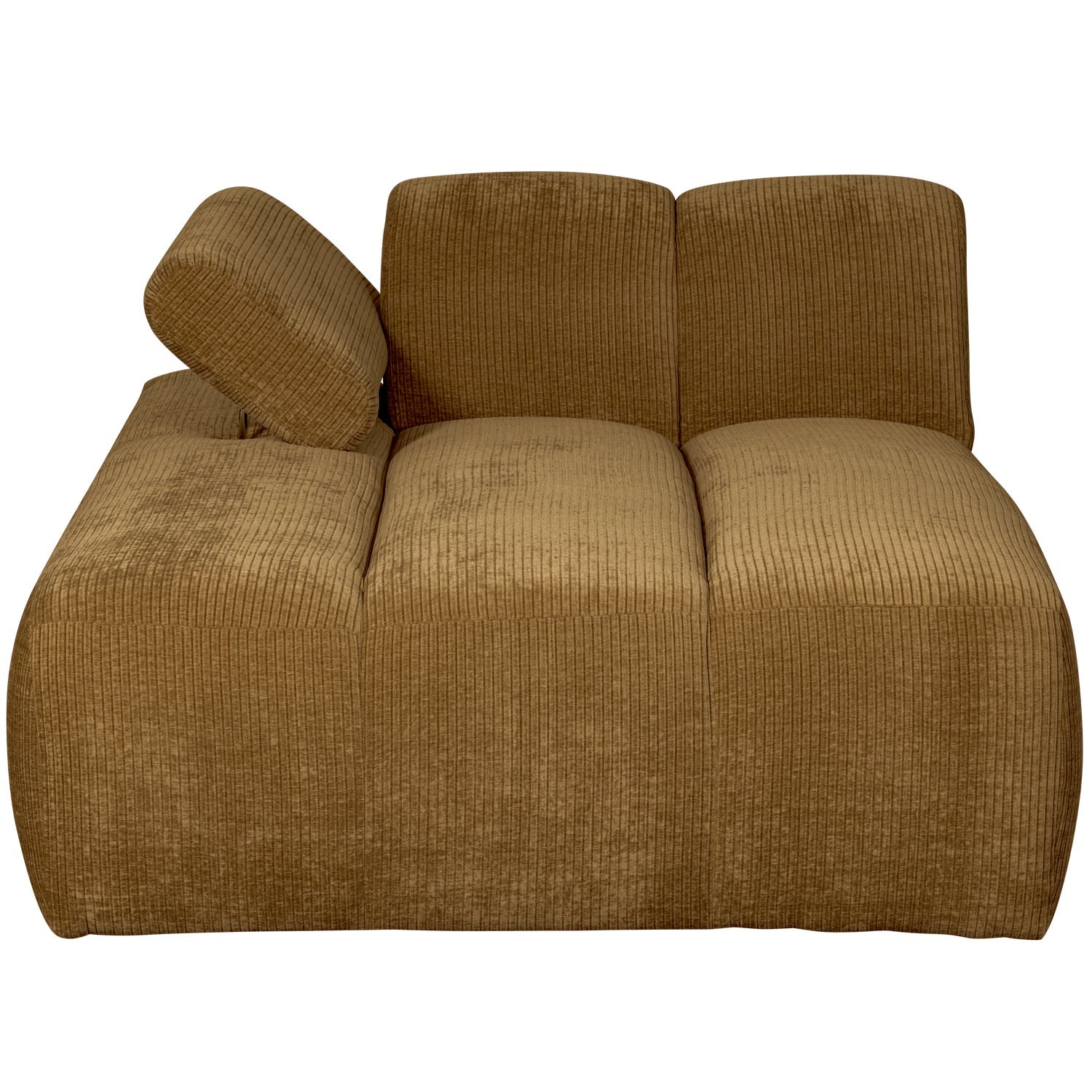 Modulaire bank MOJO - linker chaise longue donker honingkleurig ribfluweel
