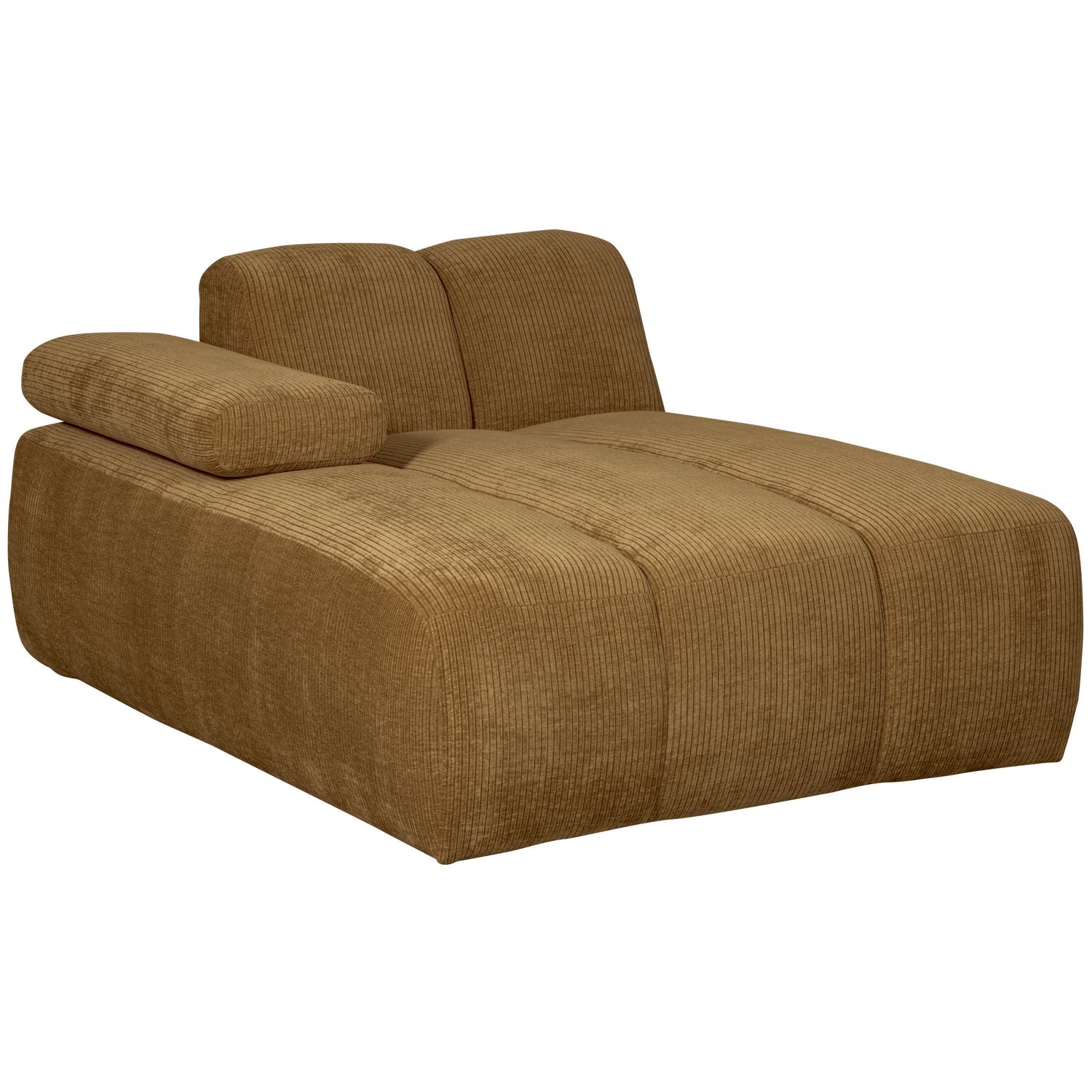 Modulaire bank MOJO - linker chaise longue donker honingkleurig ribfluweel