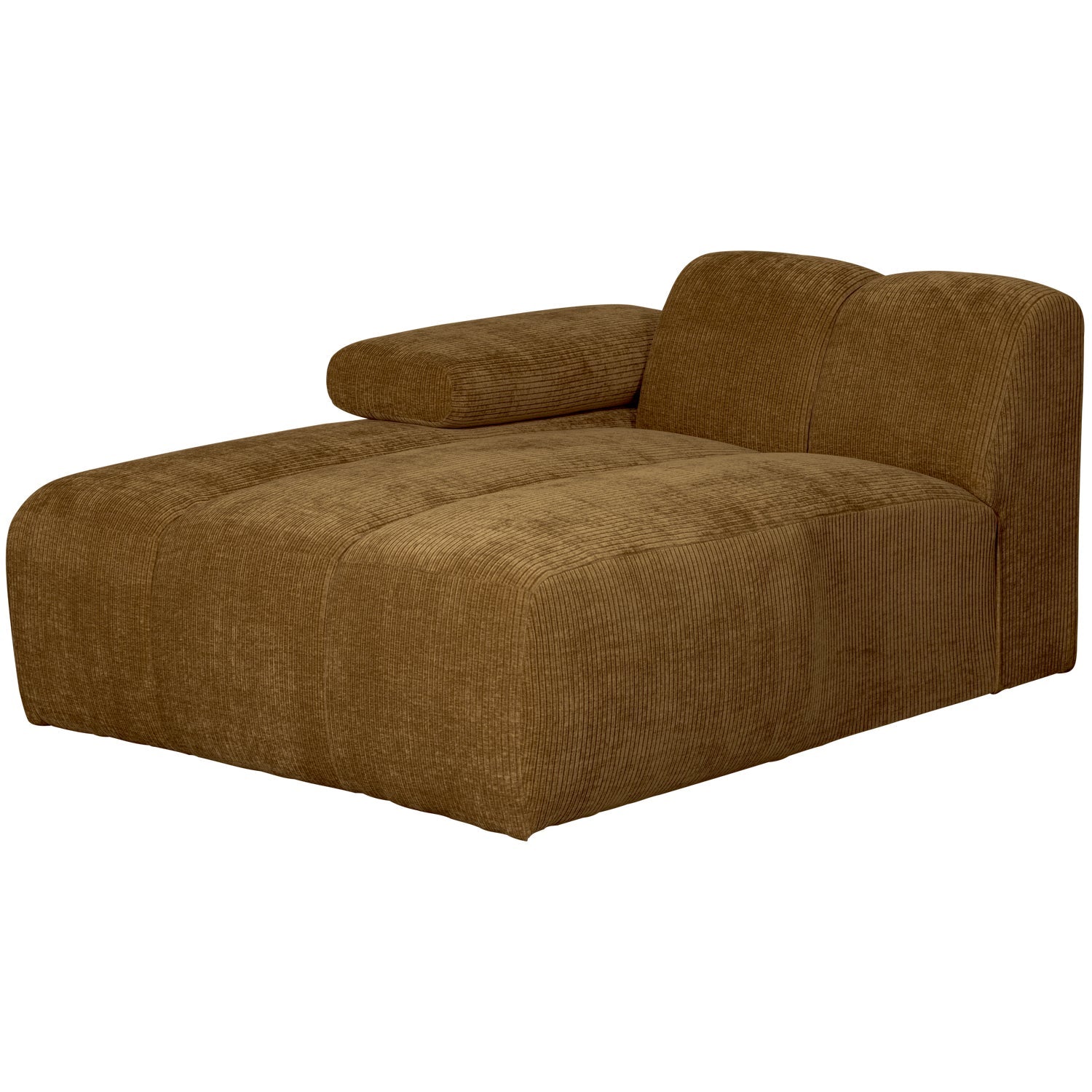 Modulaire bank MOJO - linker chaise longue donker honingkleurig ribfluweel