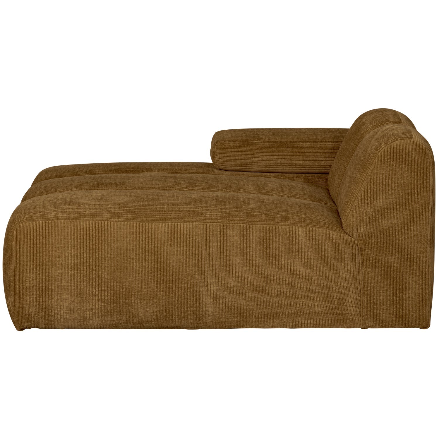 Modulaire bank MOJO - linker chaise longue donker honingkleurig ribfluweel