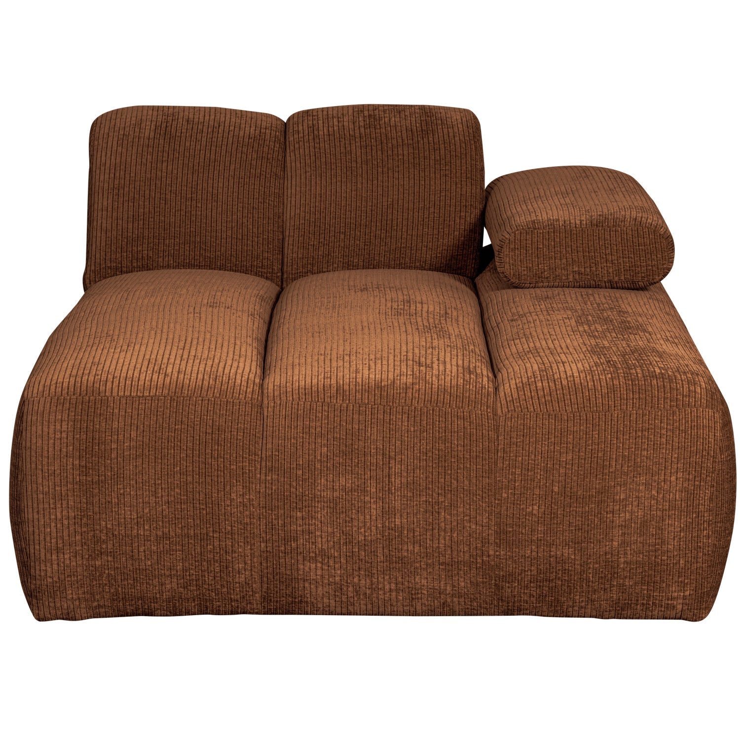 Modulaire bank MOJO - rechtszijdige chaise longue roestbruin corduroy