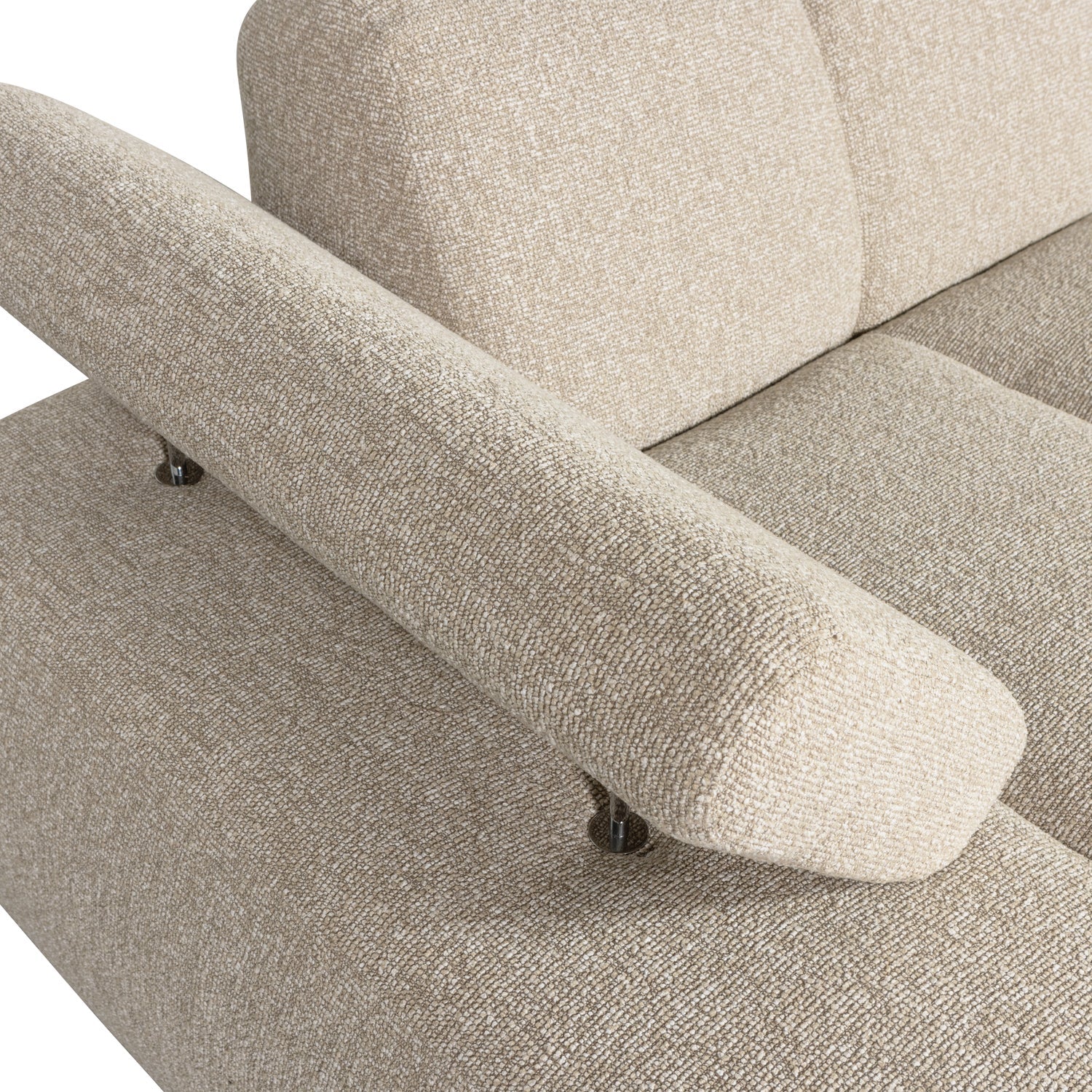 Modulares Sofa MOJO - linksseitiger beiger Melange Bouclé-Sessel