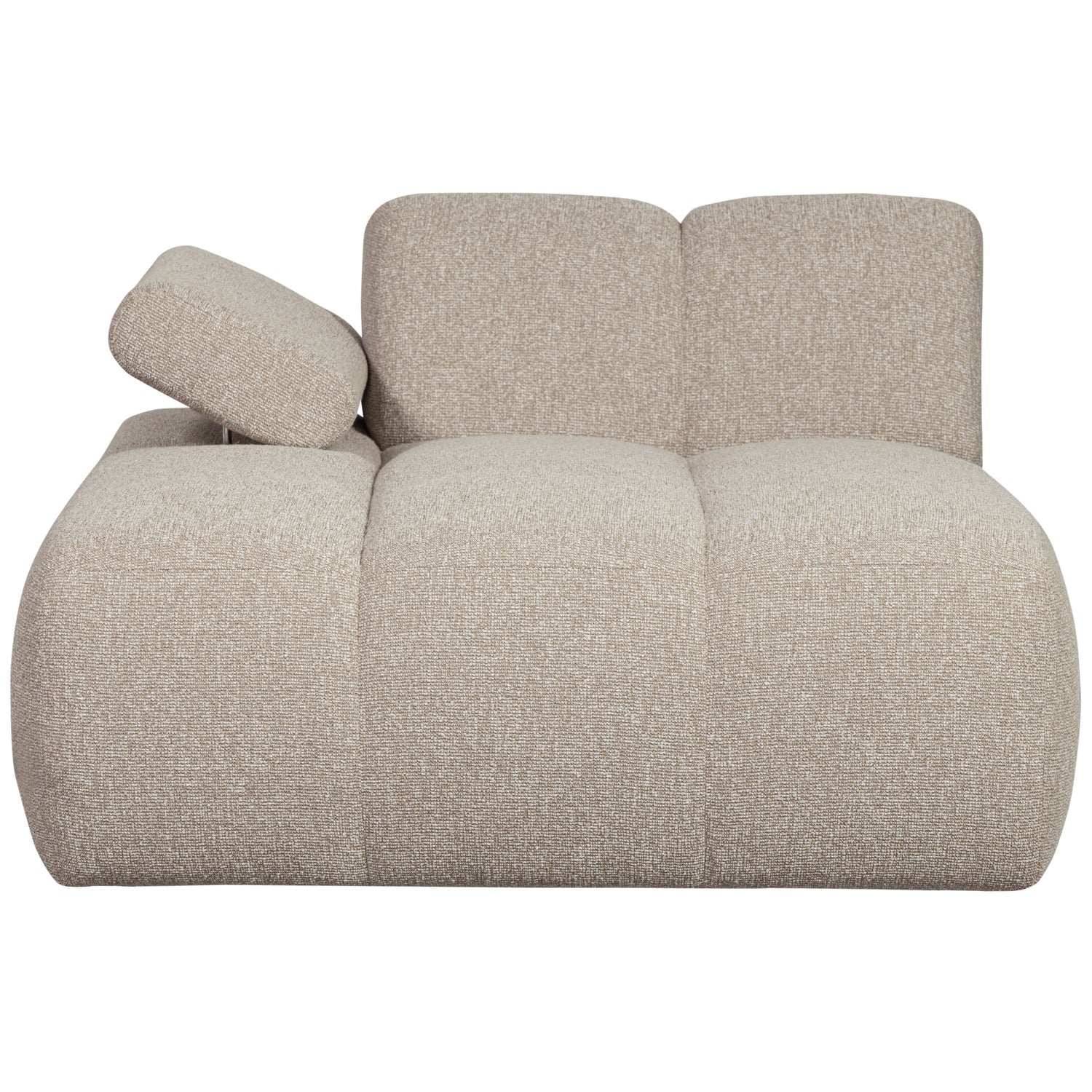 Modulares Sofa MOJO - linksseitiger beiger Melange Bouclé-Sessel