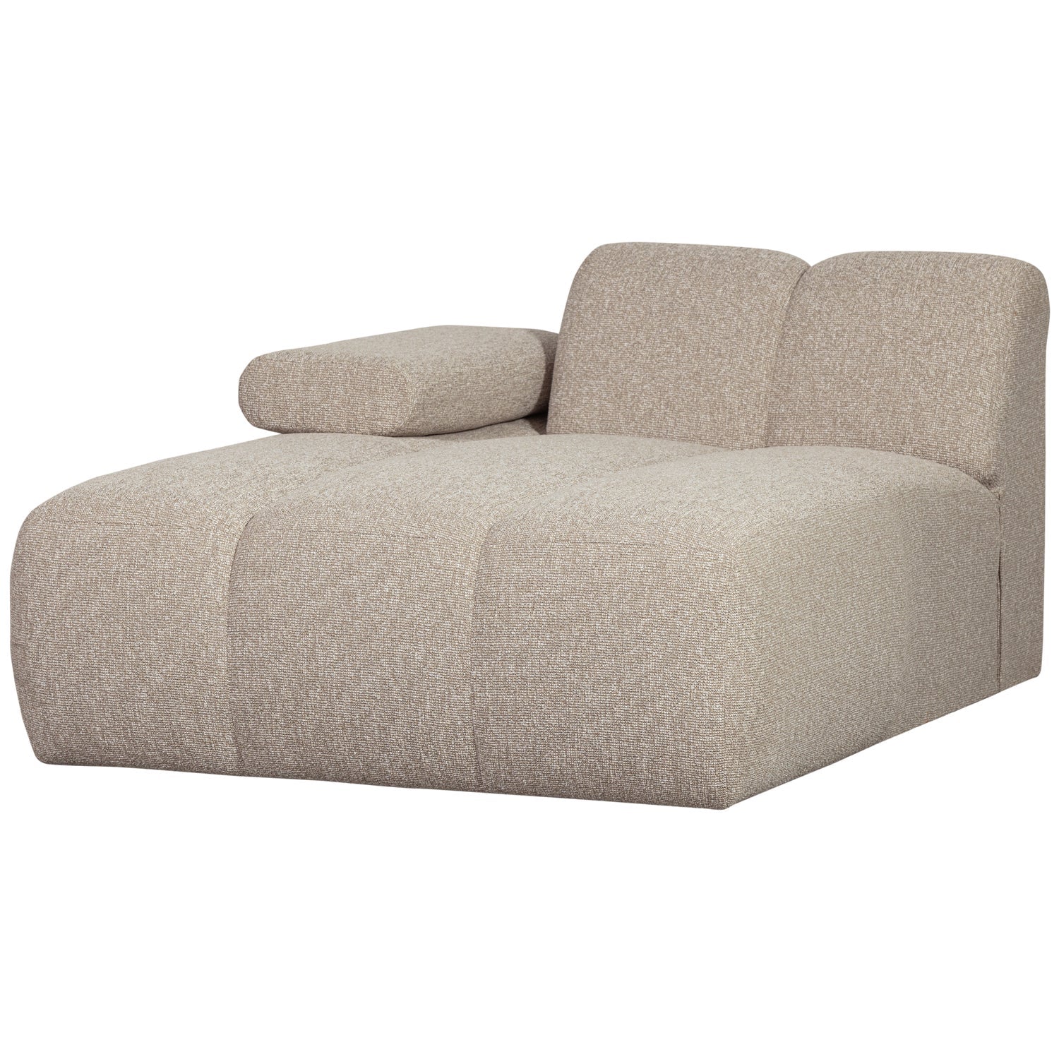 Modulares Sofa MOJO - linksseitiger beiger Melange Bouclé-Sessel