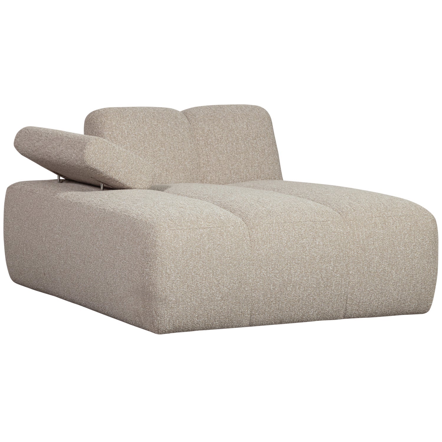 Modulares Sofa MOJO - linksseitiger beiger Melange Bouclé-Sessel