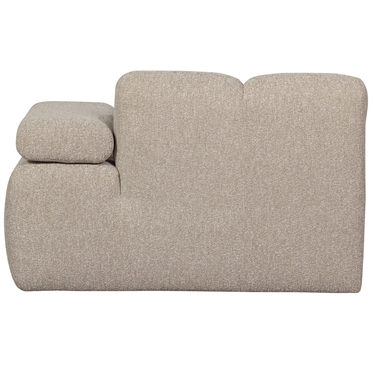 Sofa modułowa MOJO - szezlong prawostronny beżowy melanż bouclé – styl nowoczesny