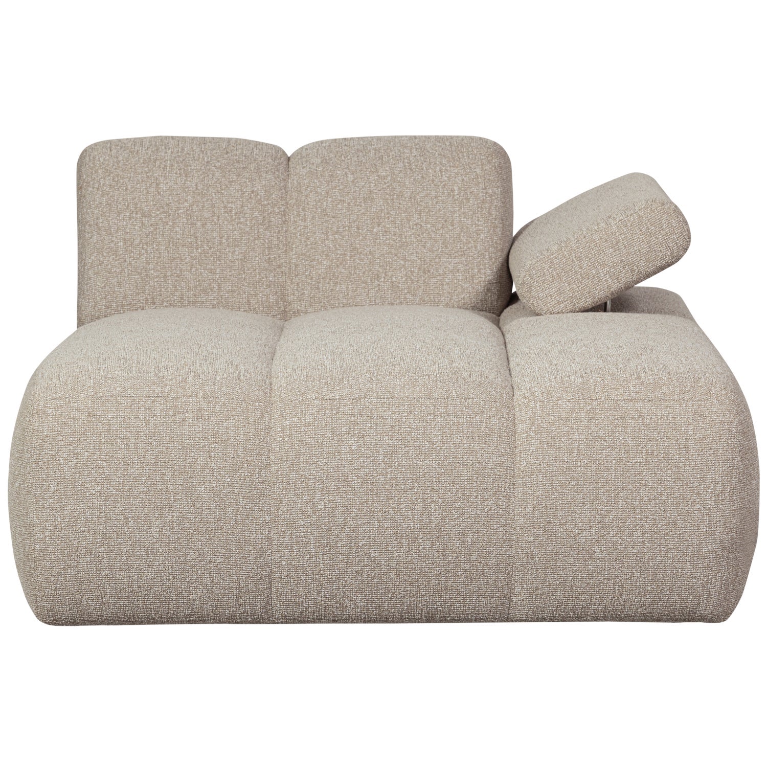 Sofa modułowa MOJO - szezlong prawostronny beżowy melanż bouclé do salonu – styl nowoczesny