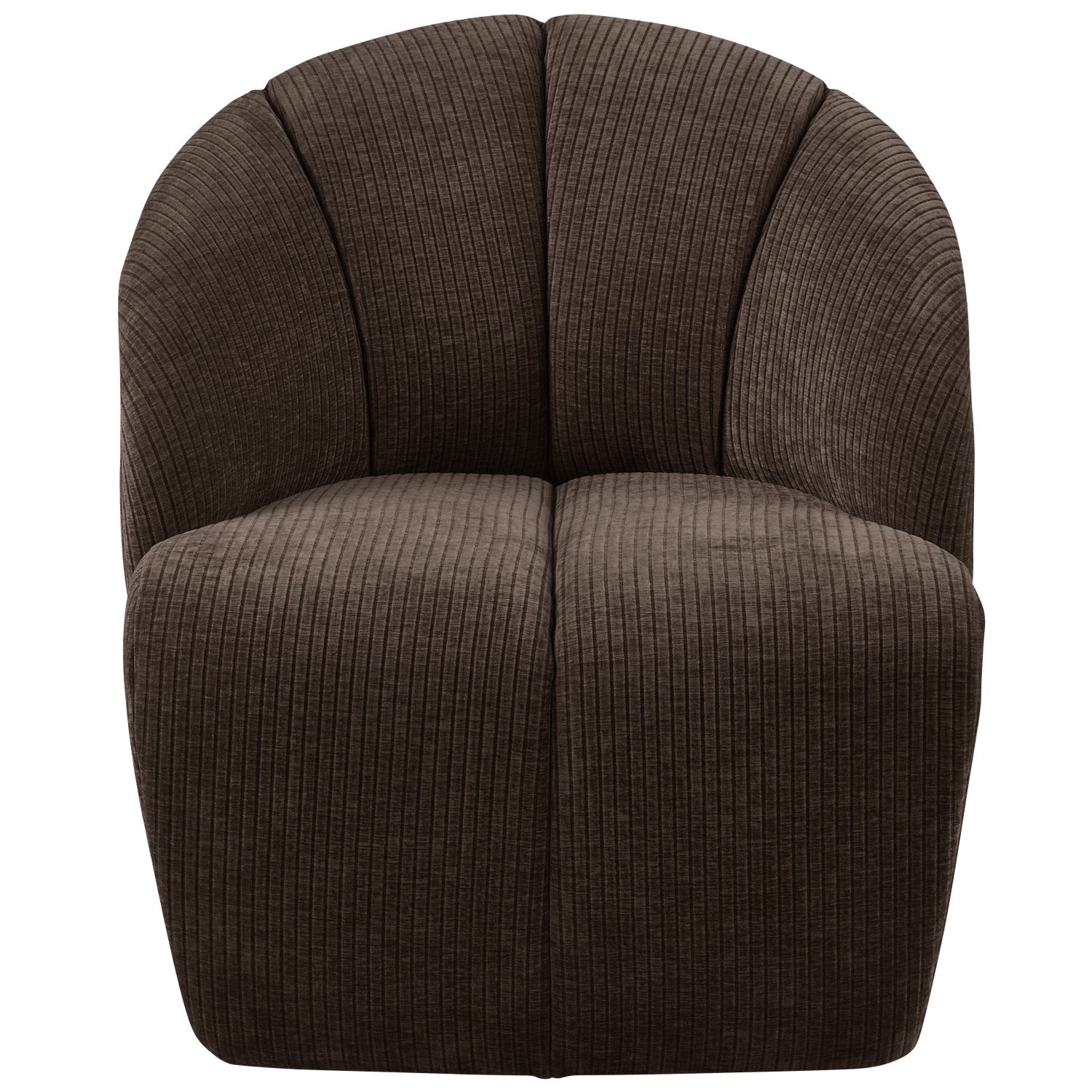 MOJO dark brown corduroy swivel armchair