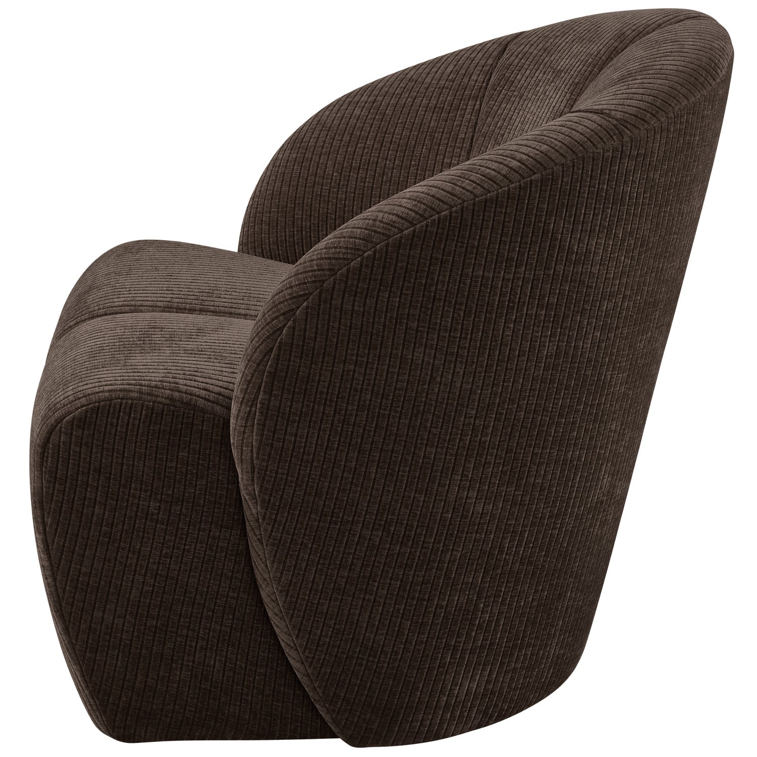 MOJO dark brown corduroy swivel armchair