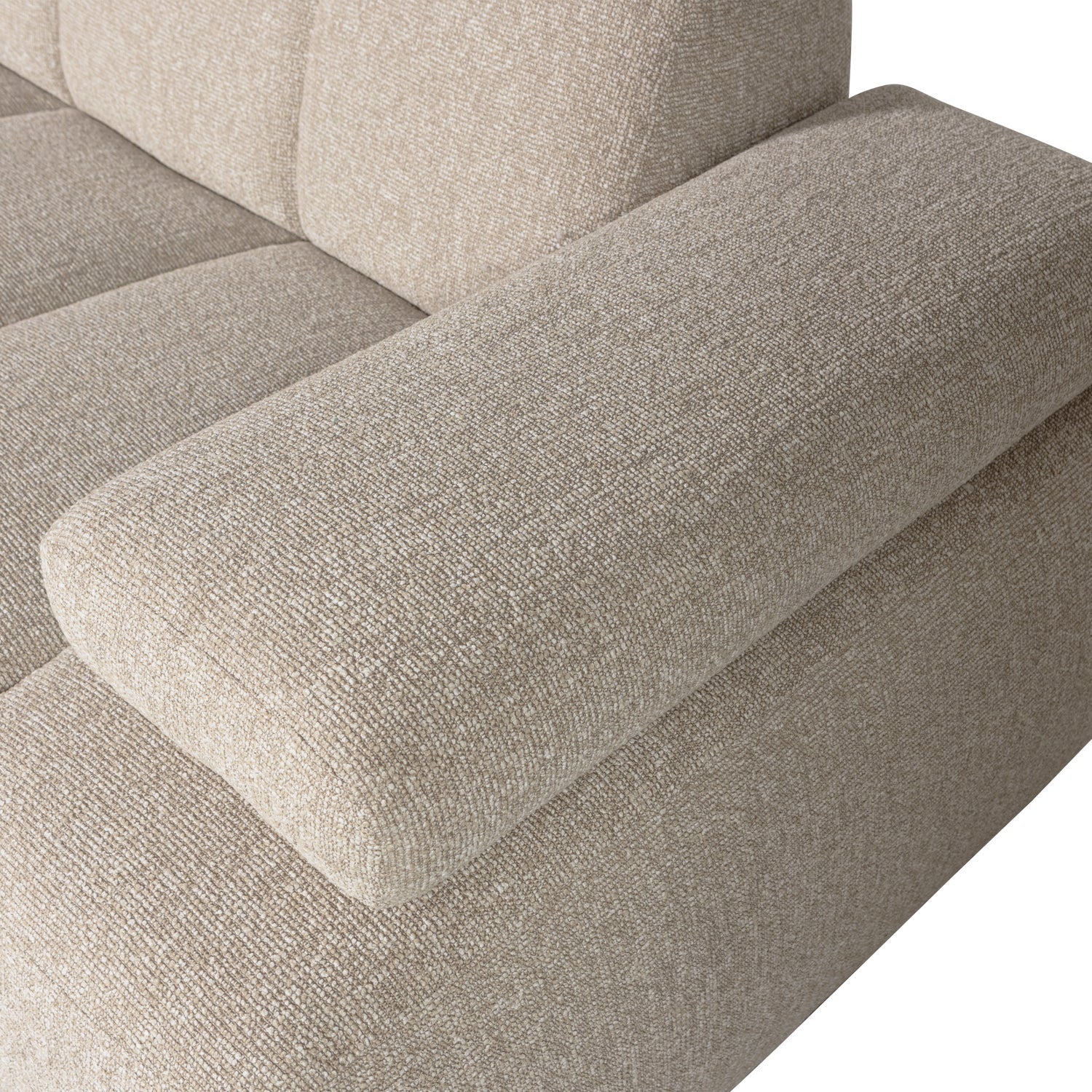 Modularer Links-Ecksofa MOJO in beigem Mélange Bouclé
