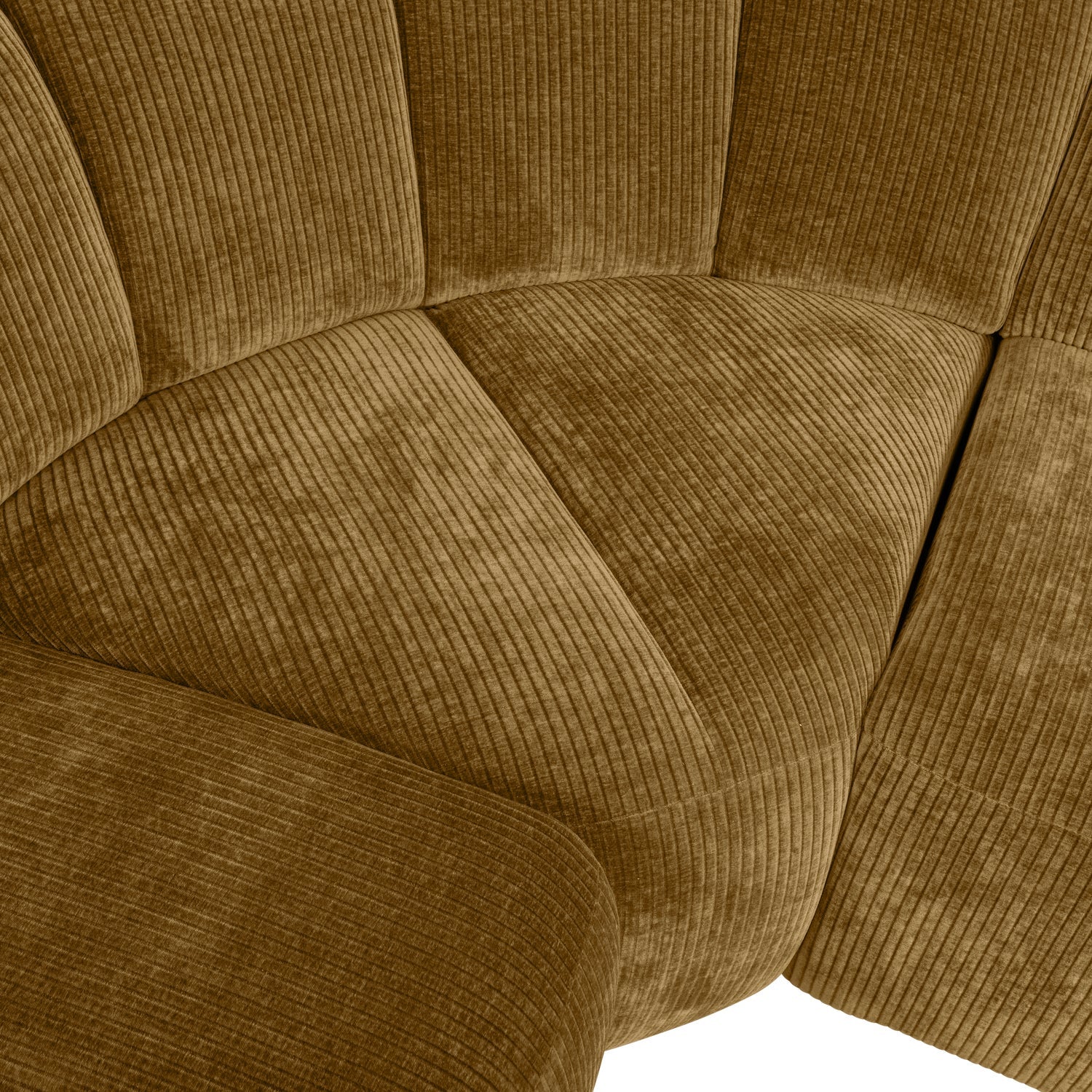 Modularer, linksseitiger 6-Sitzer MOJO in dunklem Honigcord