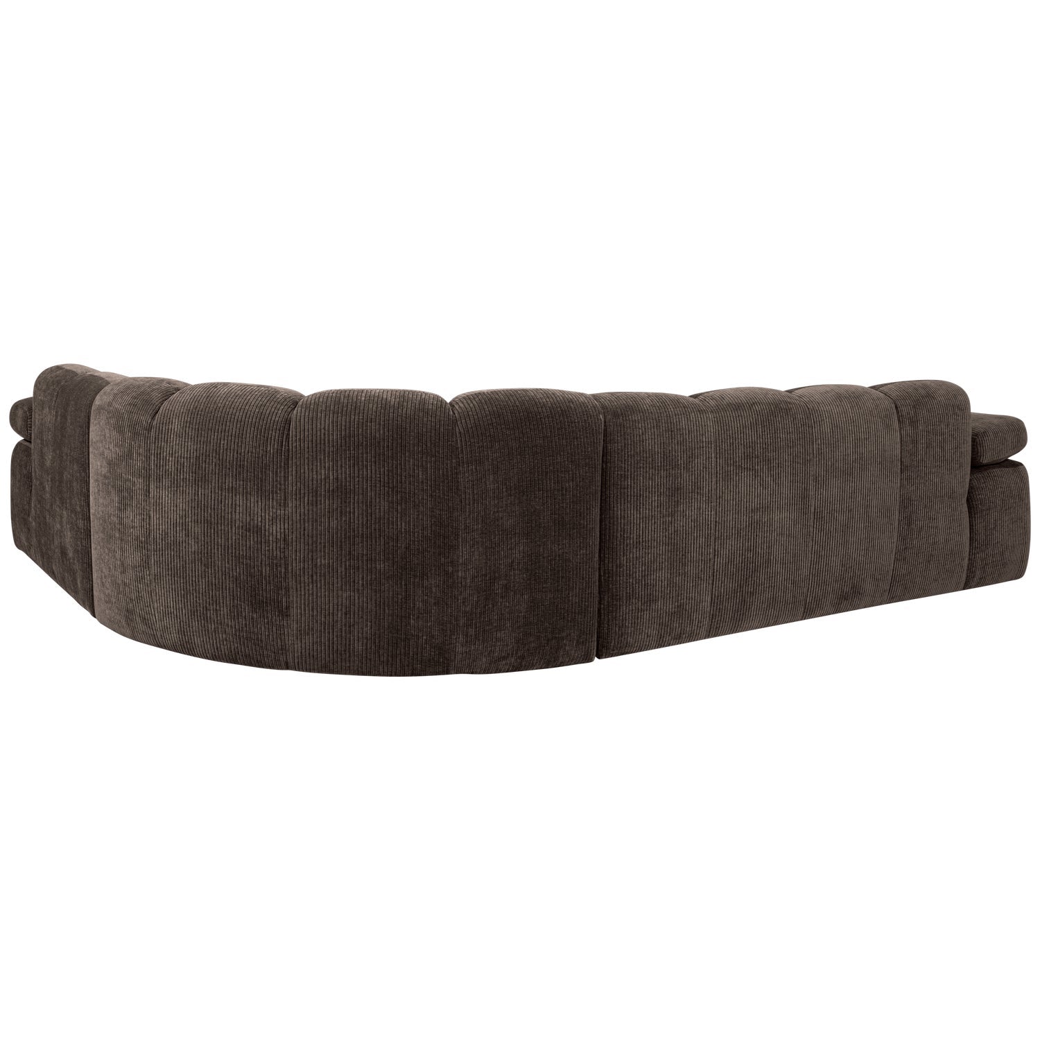 Right-facing modular corner sofa for 6 people MOJO in dark brown corduroy