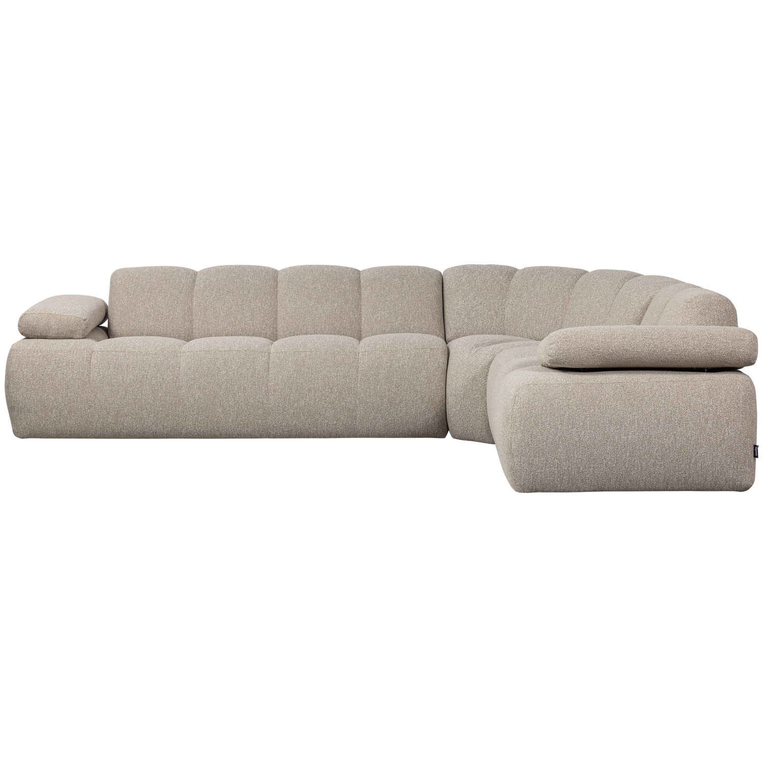 Modularer Ecksofa rechtsseitig für 6 Personen MOJO sandfarbener Melange Boucle