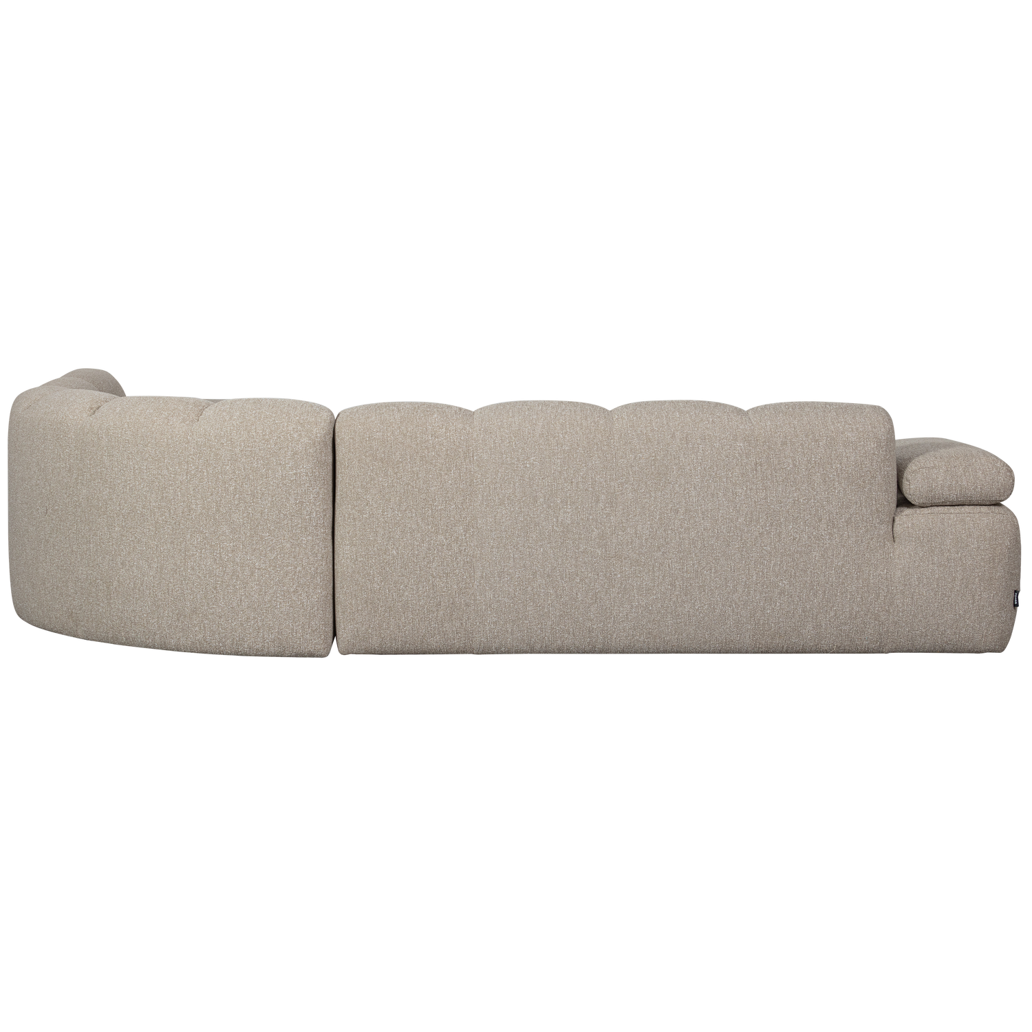 Modularer Ecksofa rechtsseitig für 6 Personen MOJO sandfarbener Melange Boucle