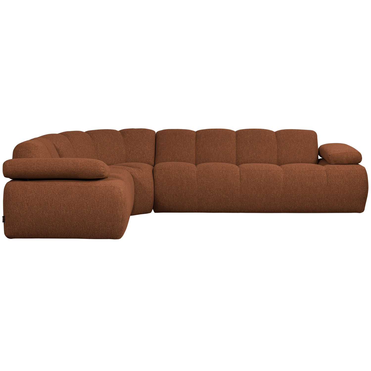 Left-facing modular sofa for 6 people MOJO rust brown mélange boucle