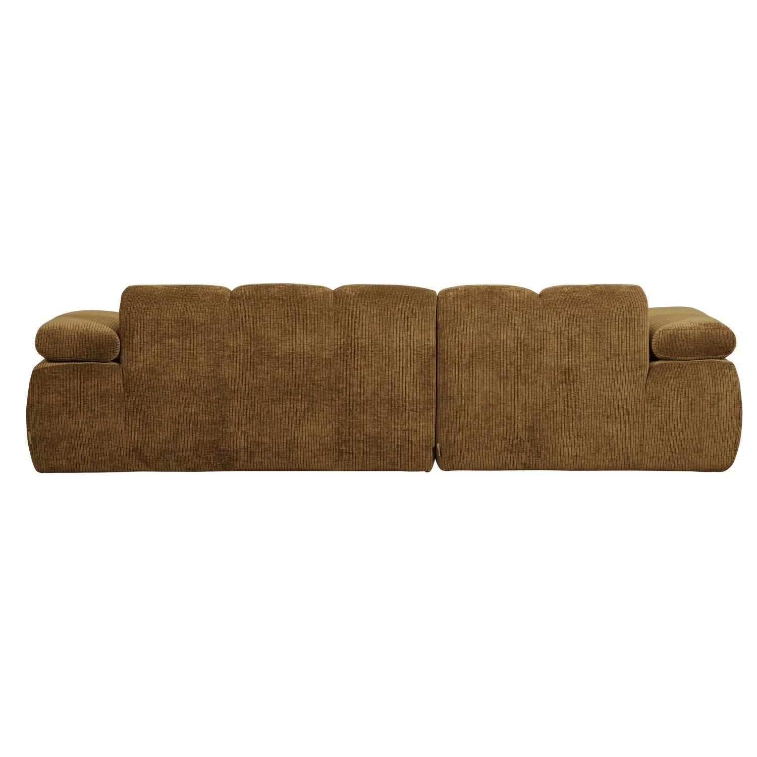 Modularer linker Ecksofa MOJO in dunklem Honigcord