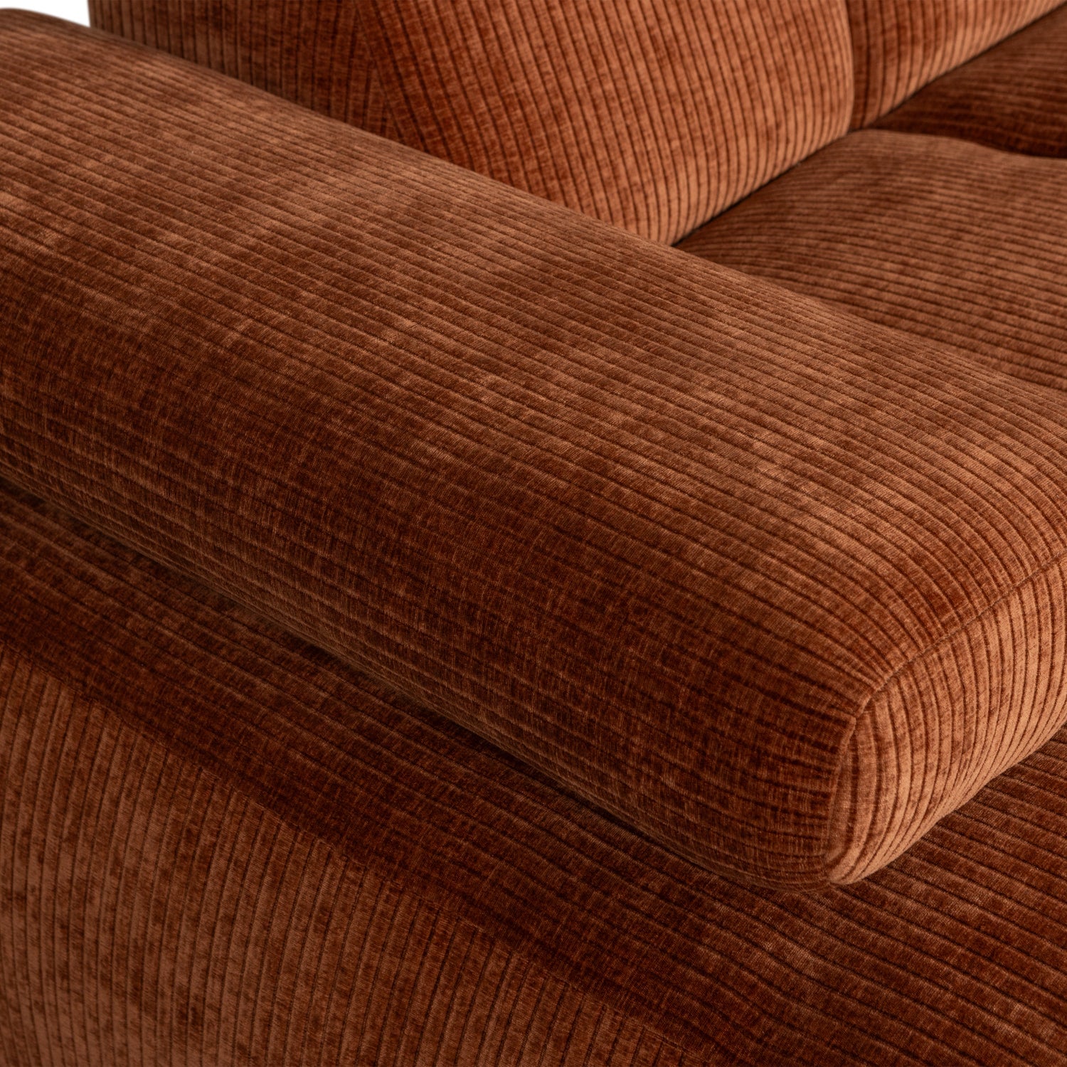Modularer, linksseitiger Ecksofa MOJO aus braunem Cord