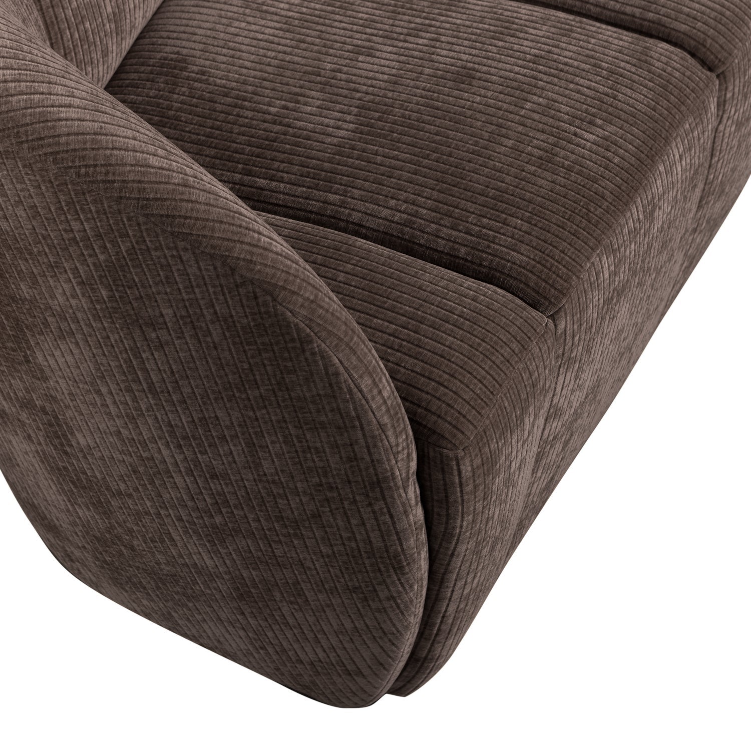 Left-facing 2-seater sofa MOJO dark brown corduroy