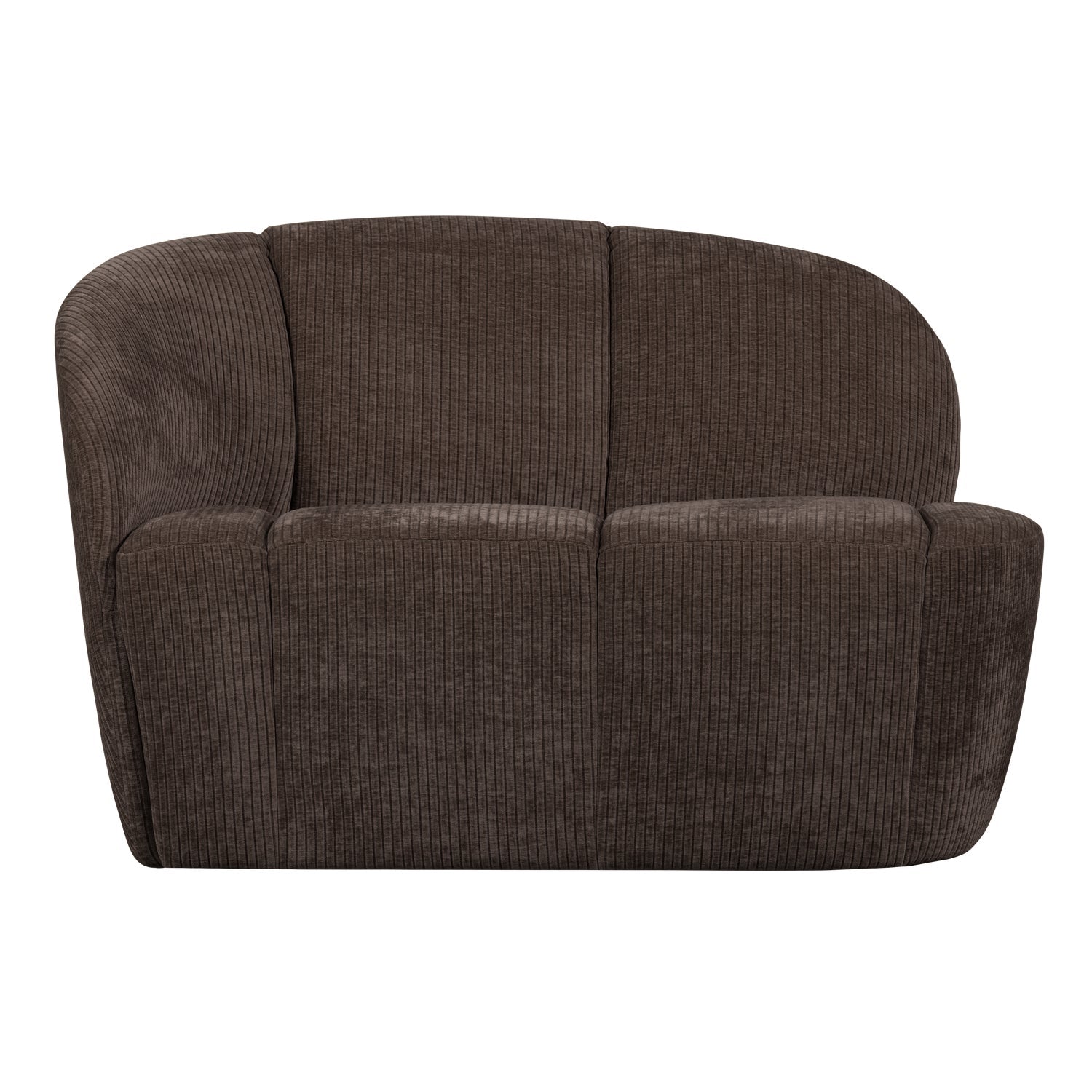 Left-facing 2-seater sofa MOJO dark brown corduroy