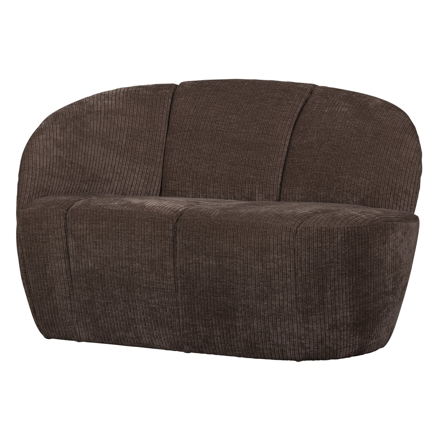 Left-facing 2-seater sofa MOJO dark brown corduroy